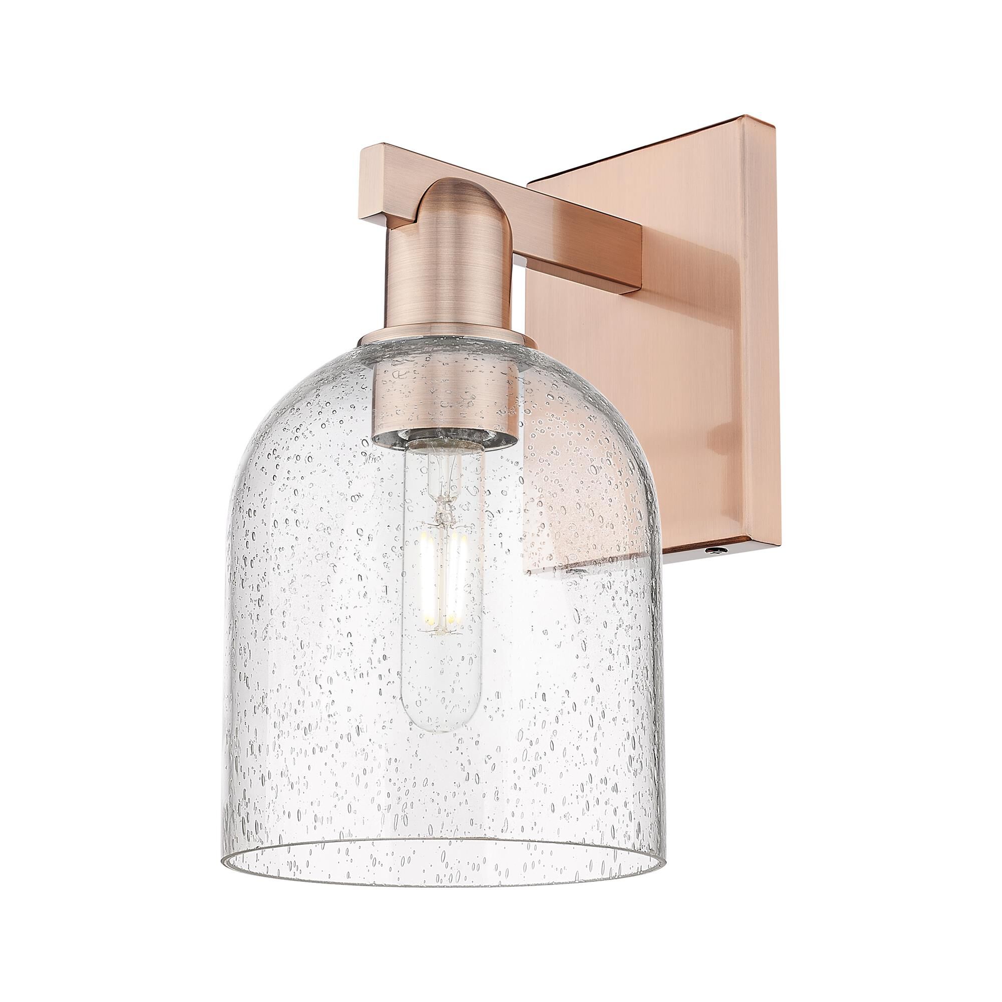 Shown in Antique Copper finish and Seedy glass