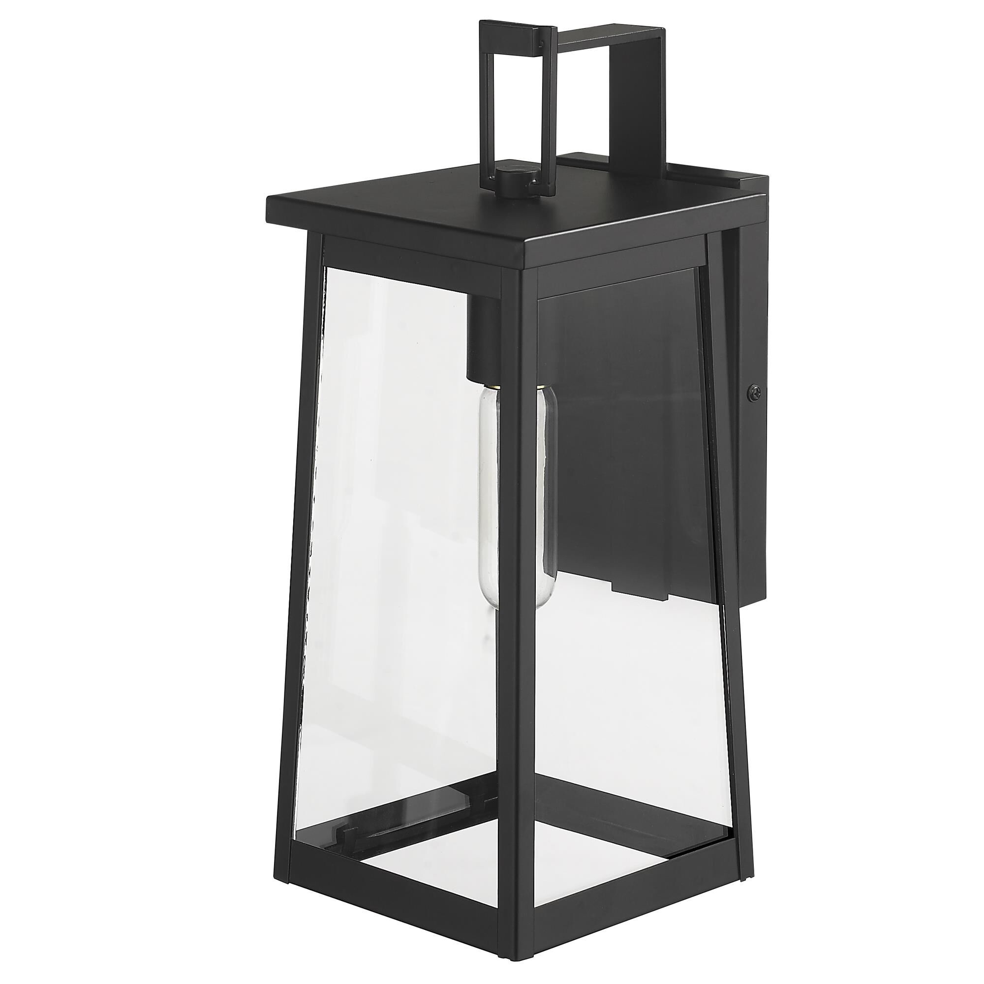 Shown in Matte Black finish and Clear glass and Clear Glass Panels shade
