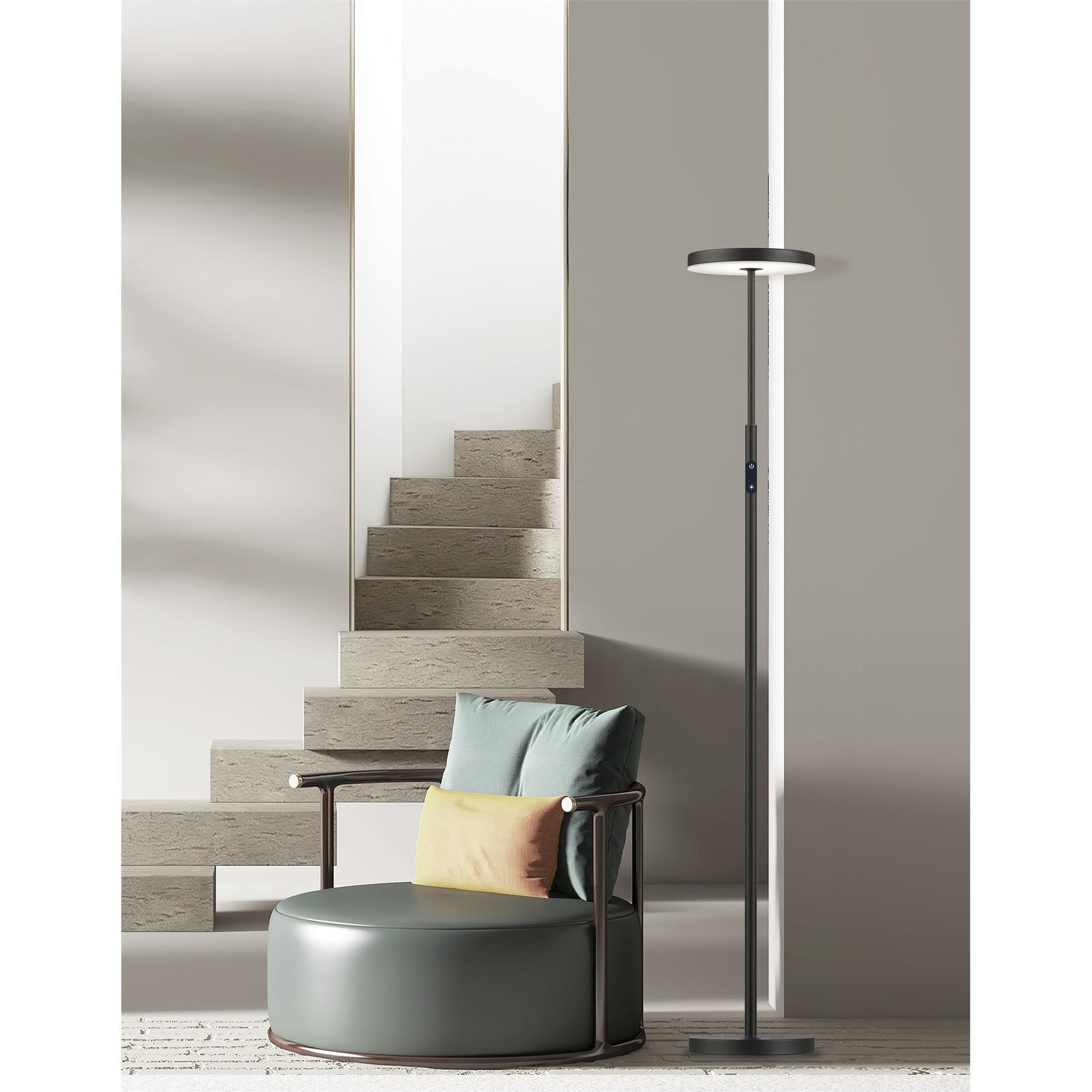 Shown in Sandy Black finish and White shade