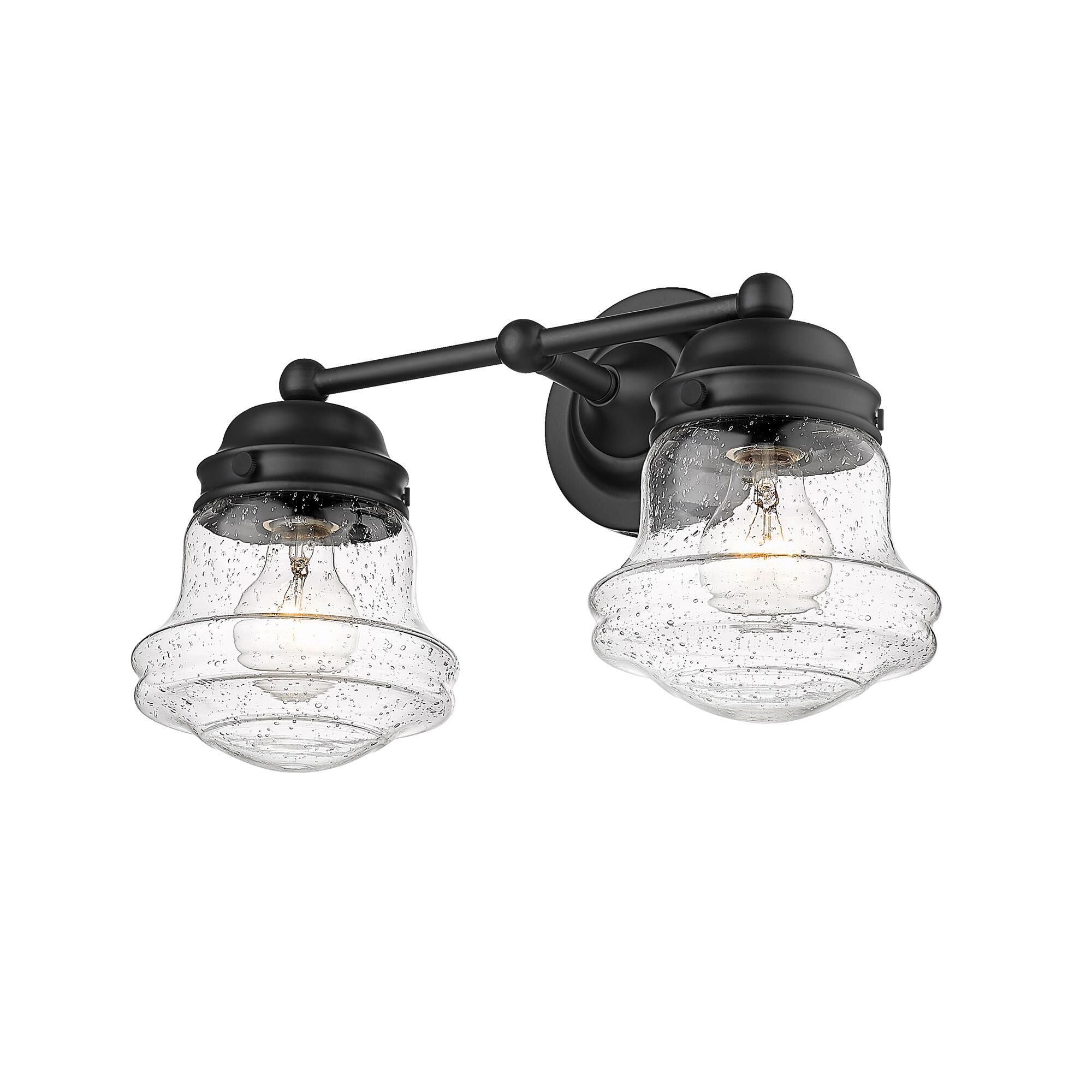 Shown in Matte Black finish and Glass shade