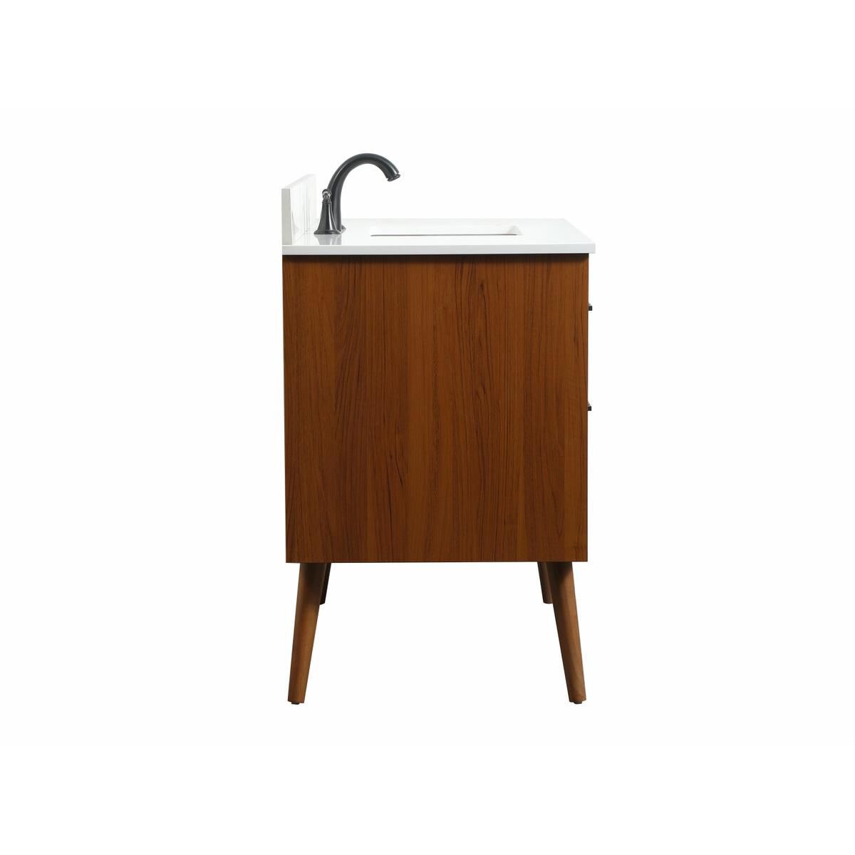 Shown in Teak finish and With Backsplash accent