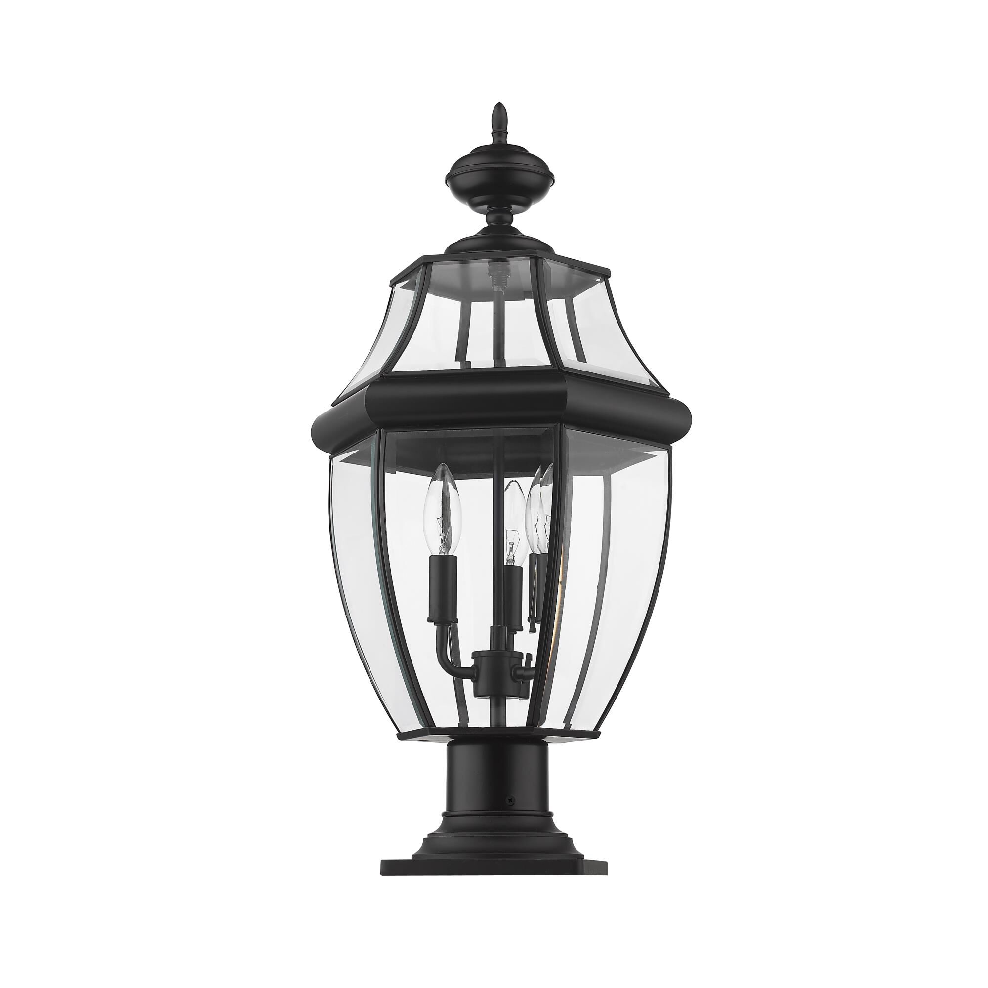 Shown in Black finish and Glass shade