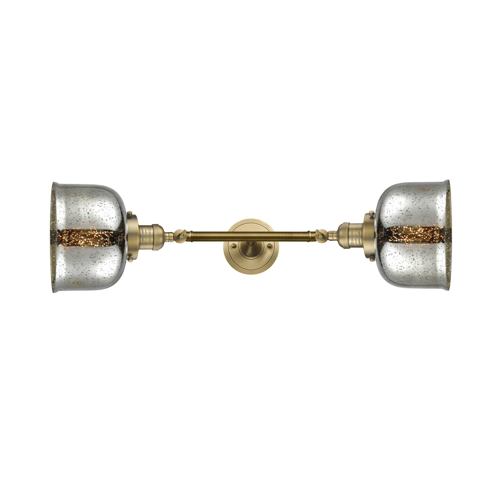 Shown in Brushed Brass finish and Silver Mercury glass