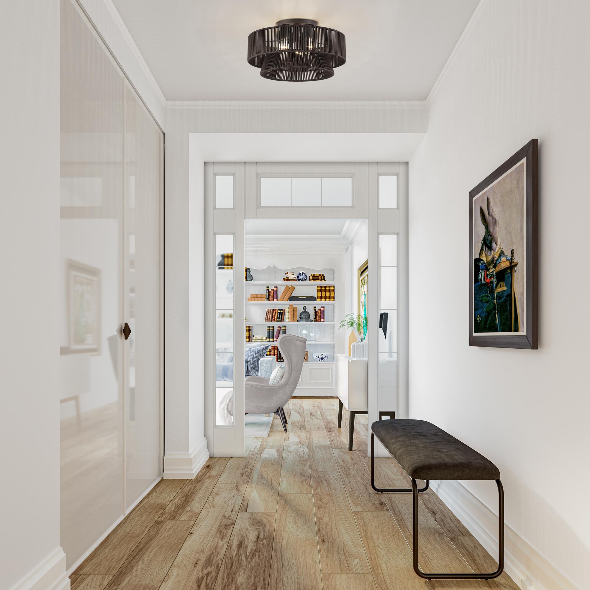 Shown in English Bronze finish and Hand-Woven Dark Chocolate Color Polyester Rope shade