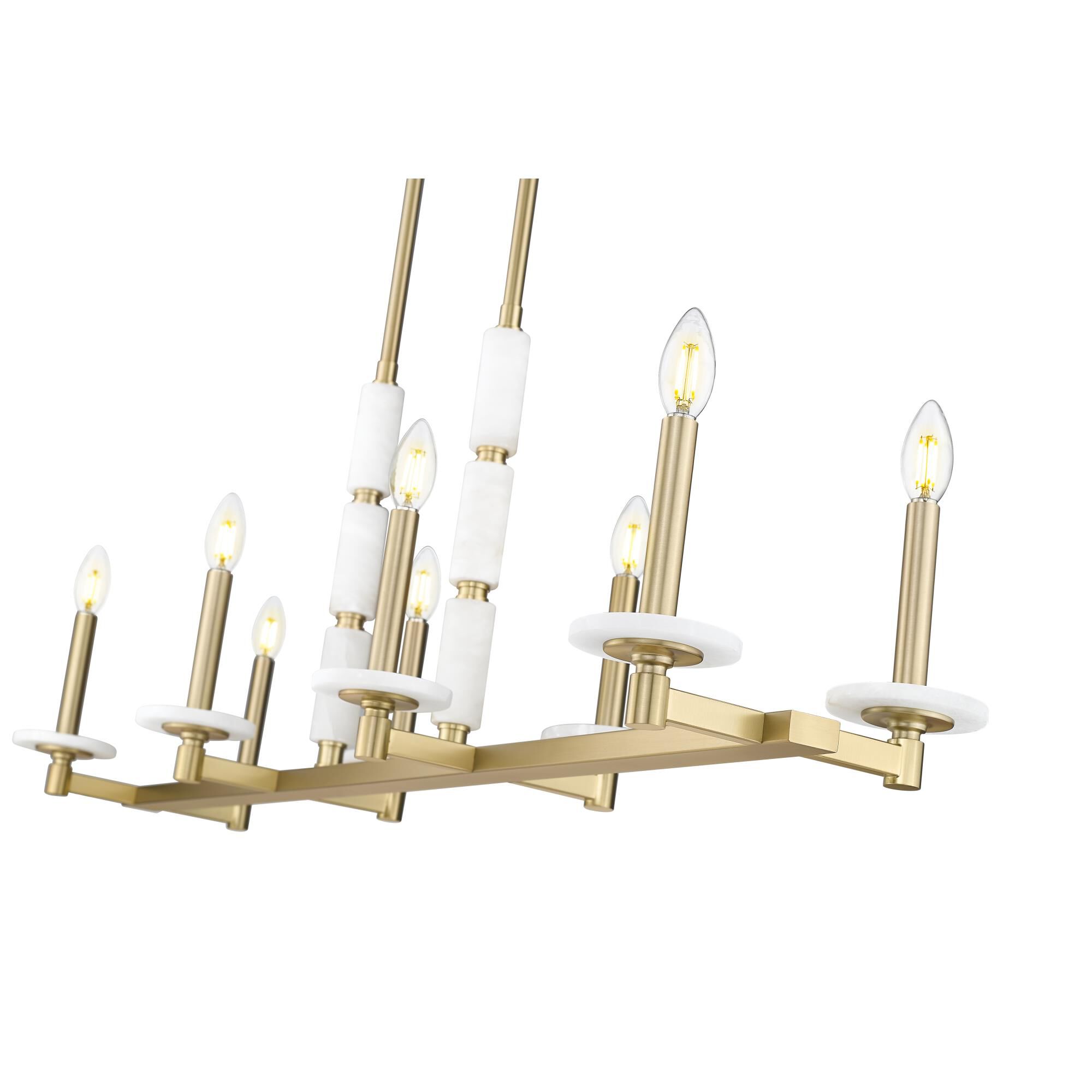 Shown in Modern Gold finish and Alabaster glass and Alabaster shade