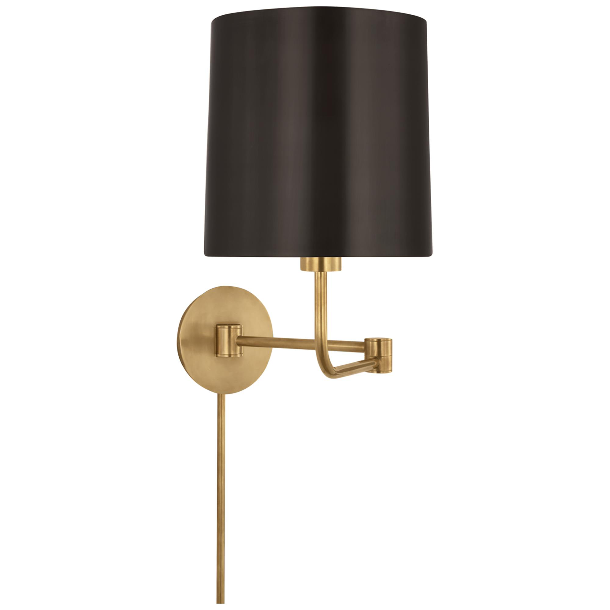 Shown in Soft Brass finish and Bronze shade