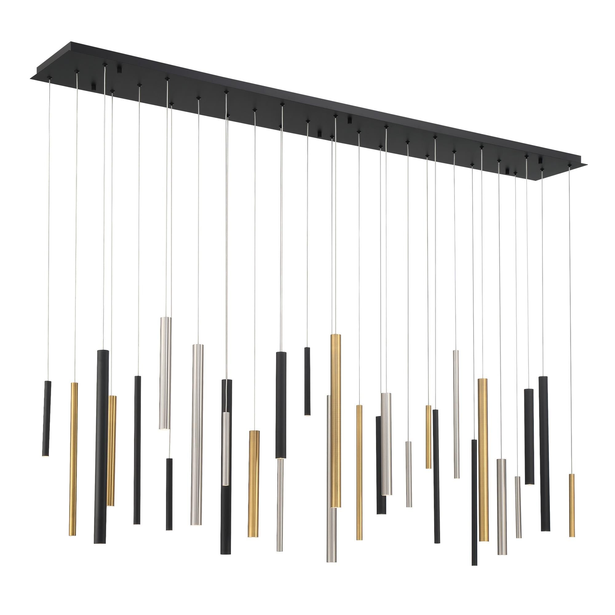 Shown in Black, Nickel and Gold finish and Multi Color Metal shade