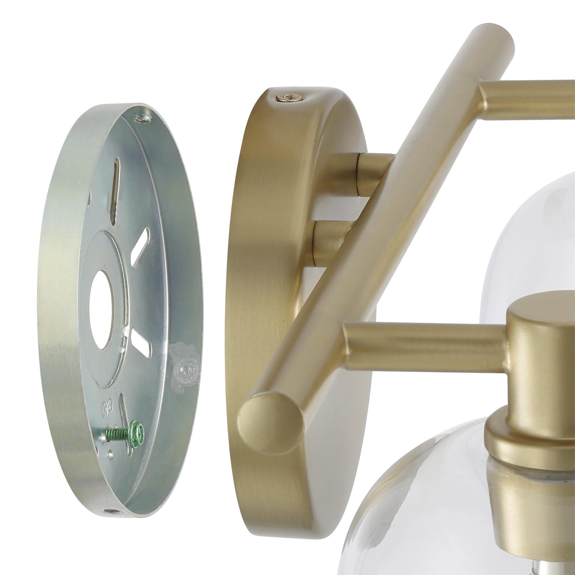 Shown in Champagne Gold finish and Clear glass