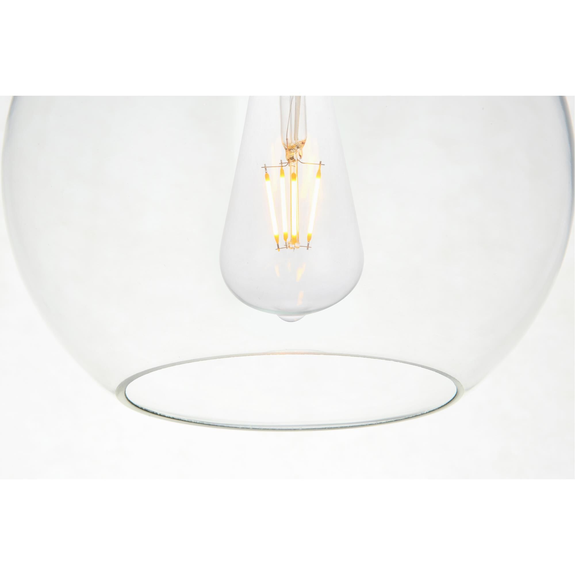 Shown in Chrome finish and Clear glass