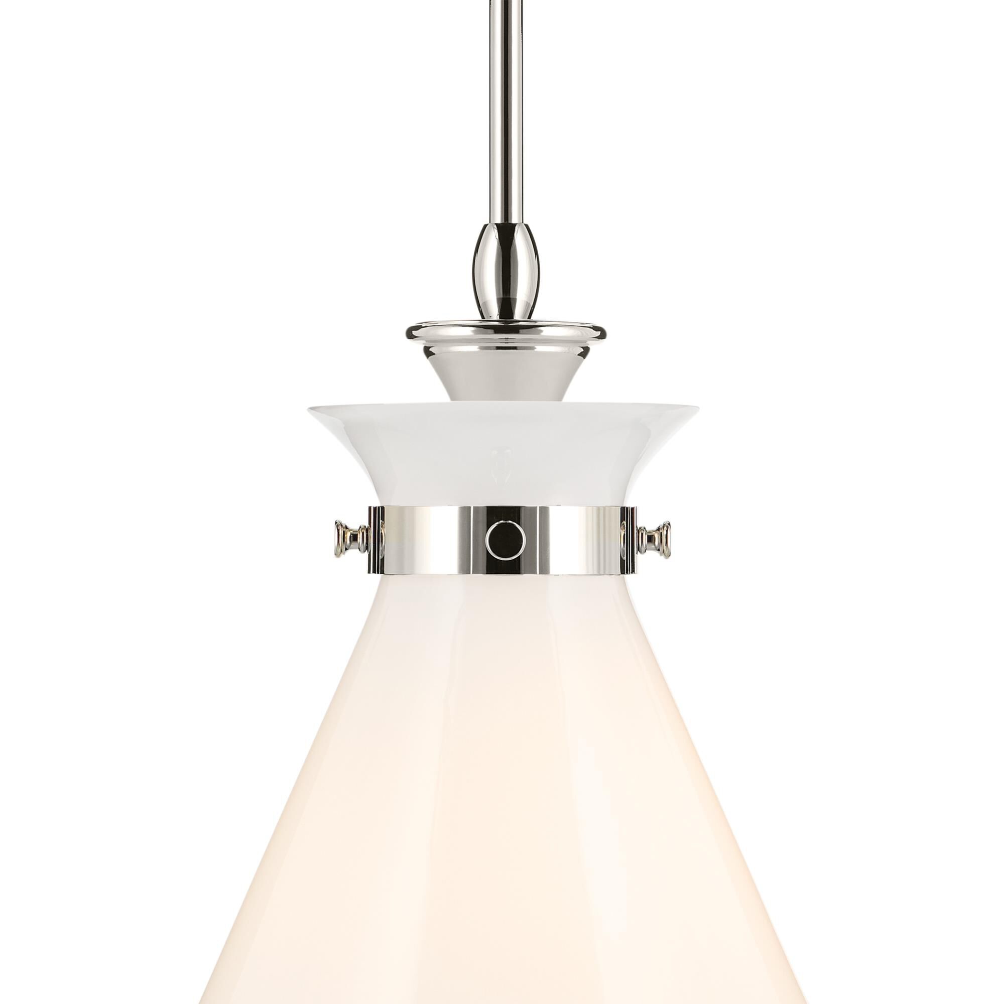 Shown in Polished Nickel finish and Opal glass