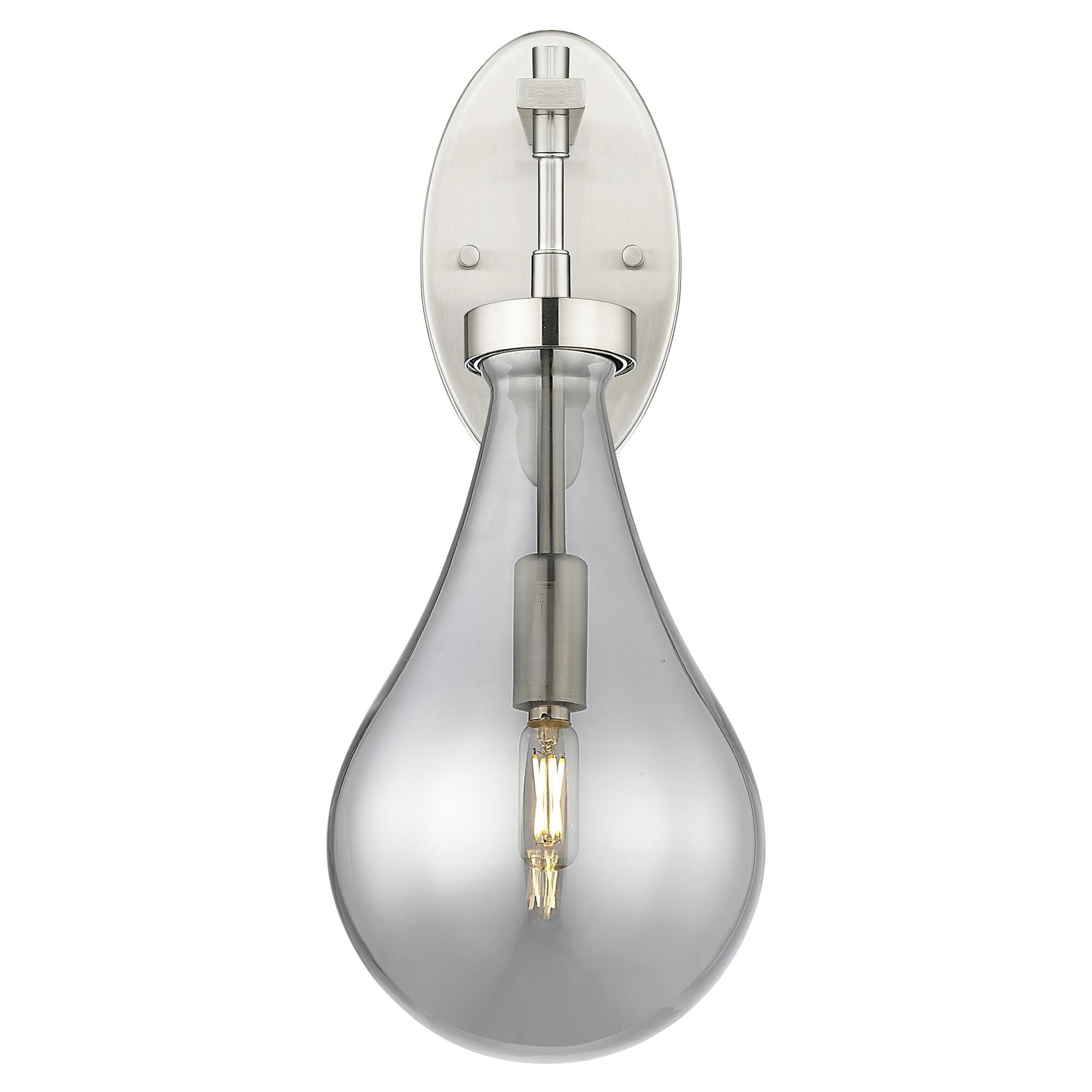Shown in Satin Nickel finish and Light Smoke glass