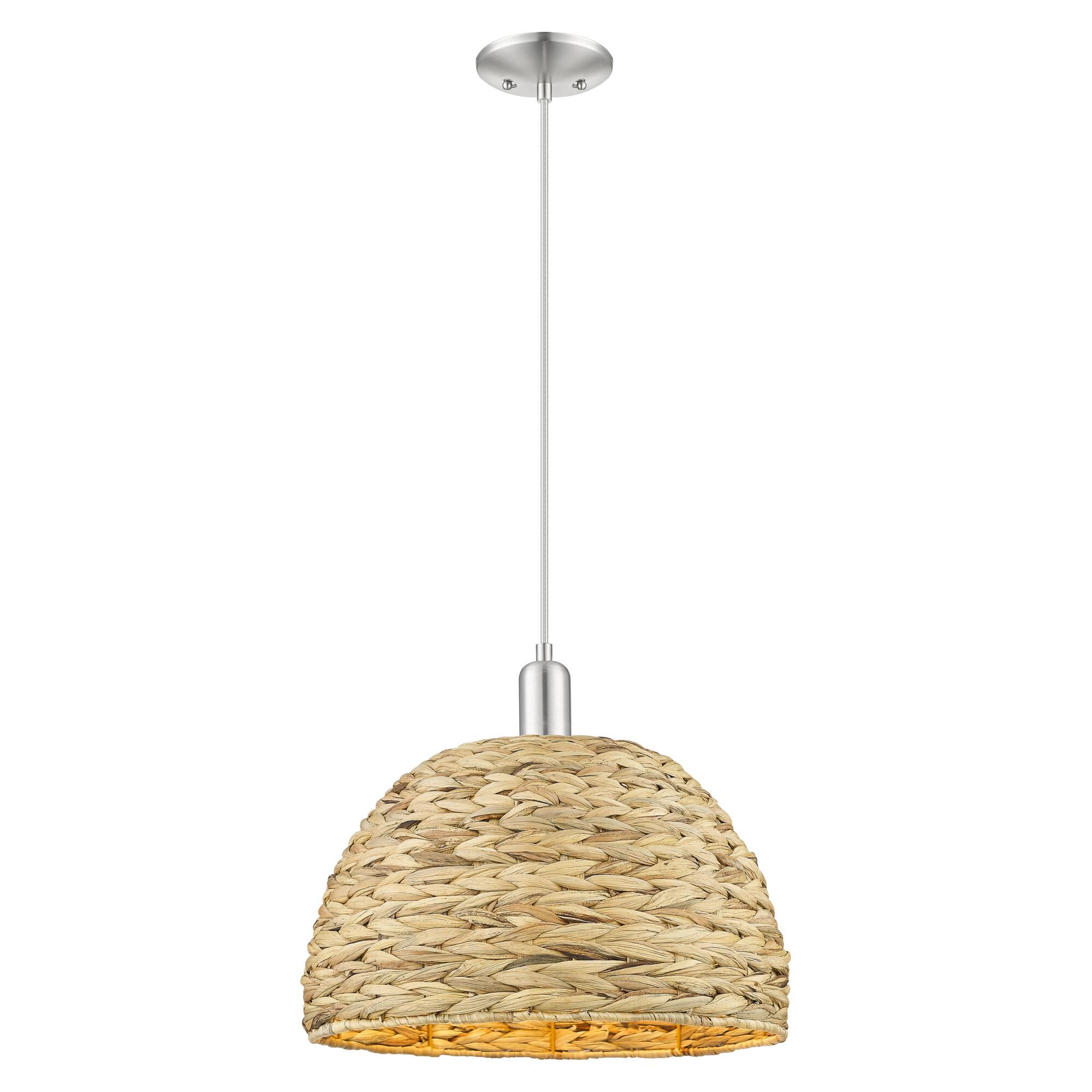 Bruno Marashlian Woven Rattan 16 Inch Large Pendant by Innovations Lighting
