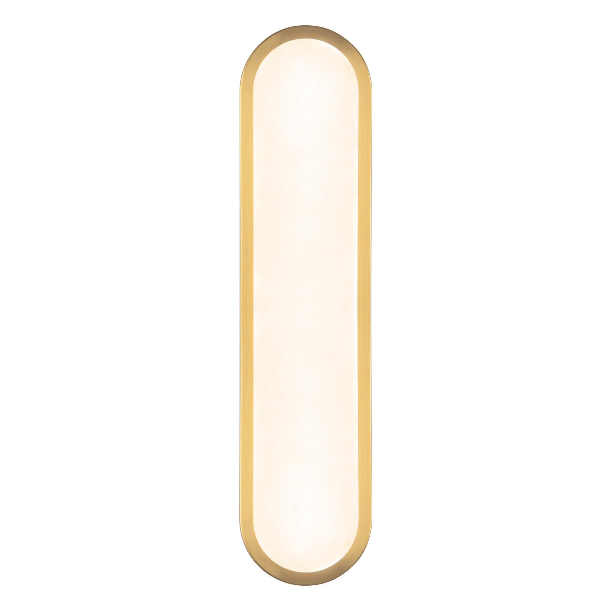 Shown in Brushed Gold finish and Alabaster glass