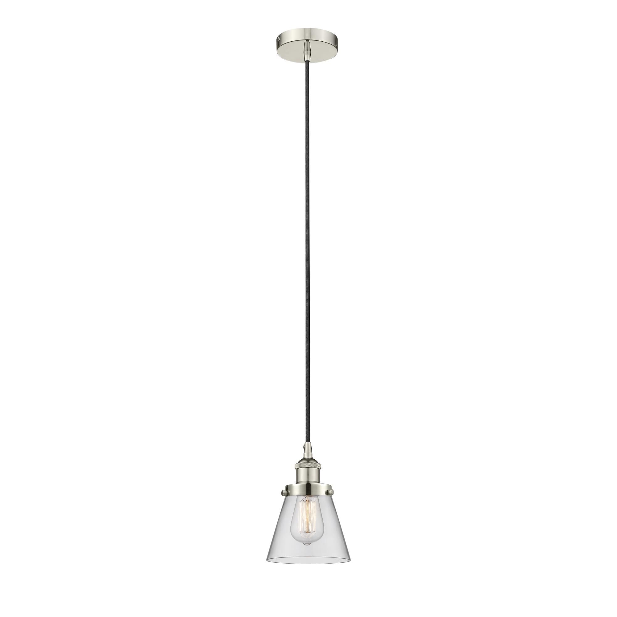 Shown in Polished Nickel finish and Clear Small Cone glass