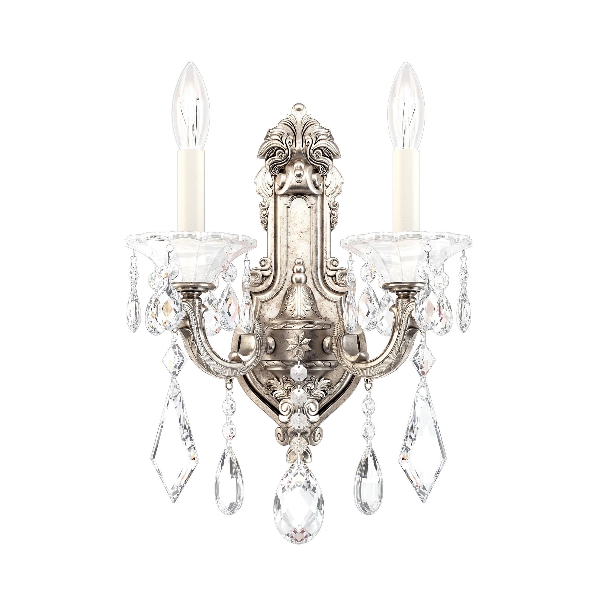 Shown in Antique Silver finish and Clear Radiance crystal