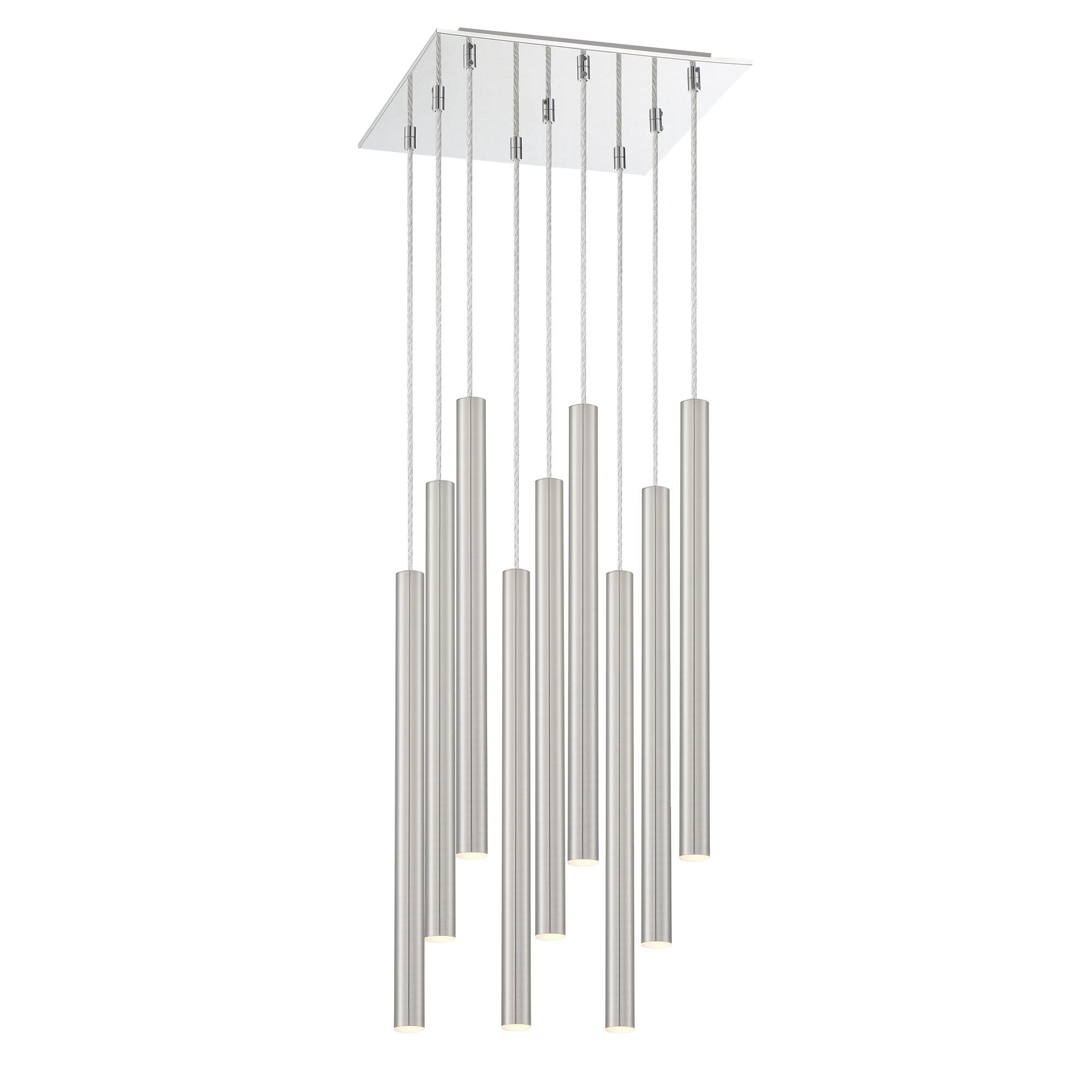 Shown in Chrome finish and Steel glass and Steel shade