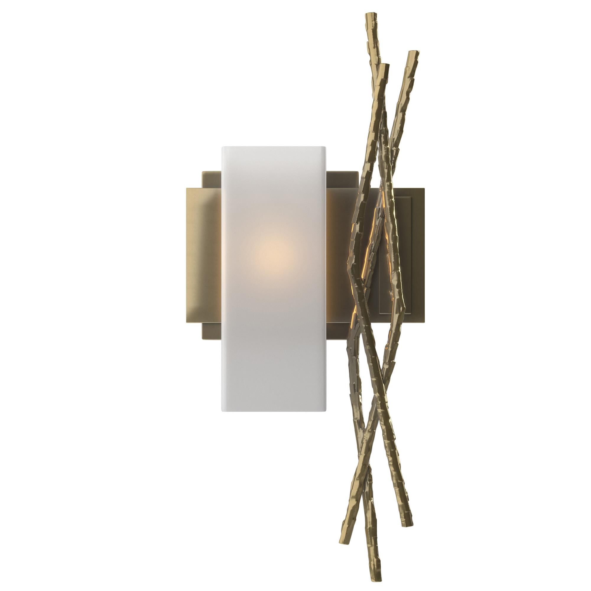 Shown in Modern Brass finish and Opal glass