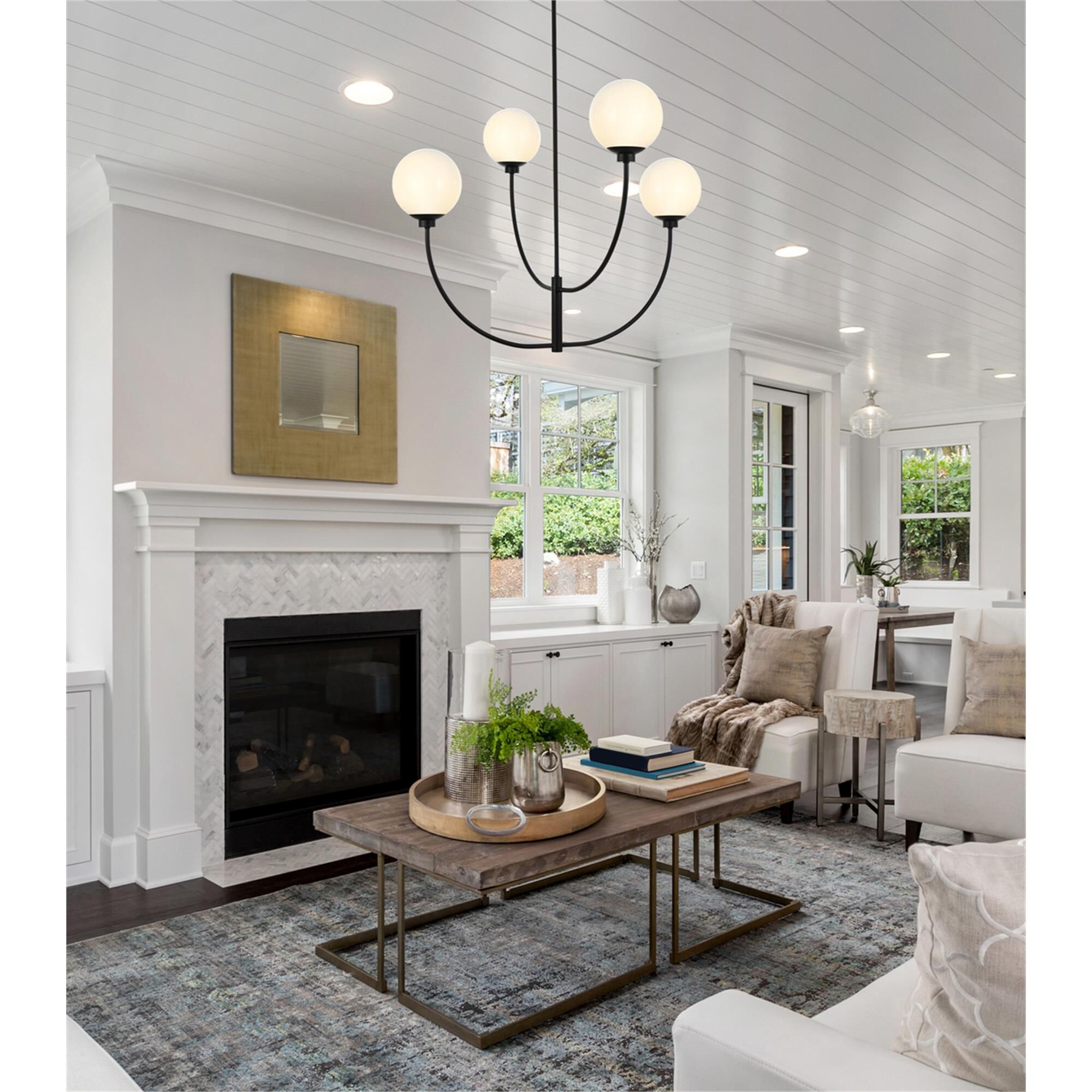 Nyomi 36 Inch 4 Light Chandelier by Elegant Lighting
