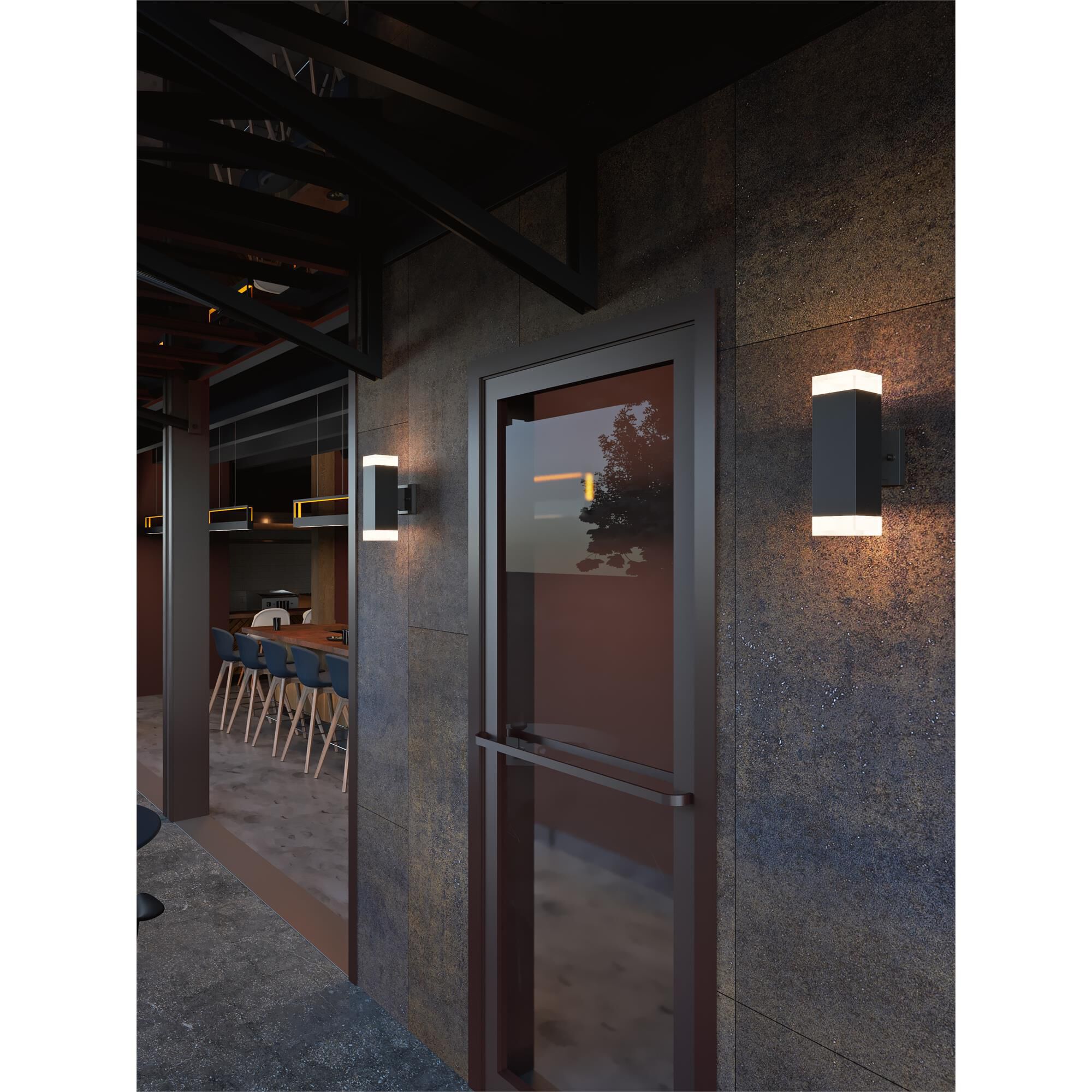 Edmund 11 Inch Tall 2 Light LED Outdoor Wall Light by AFX Lighting