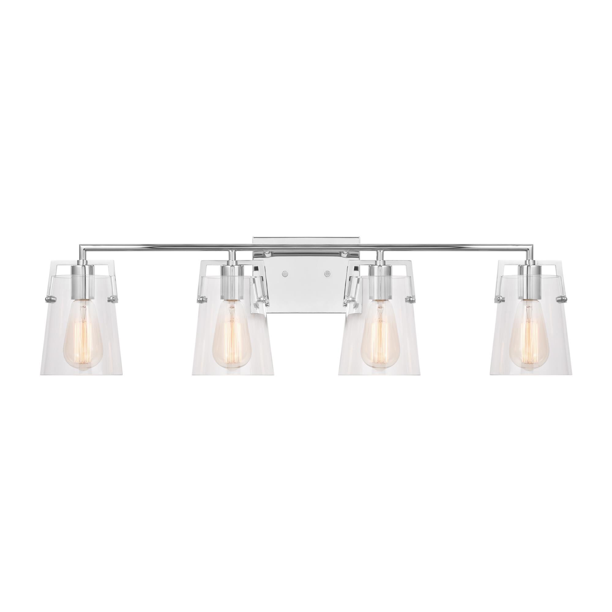 Shown in Chrome finish and Clear Glass s shade