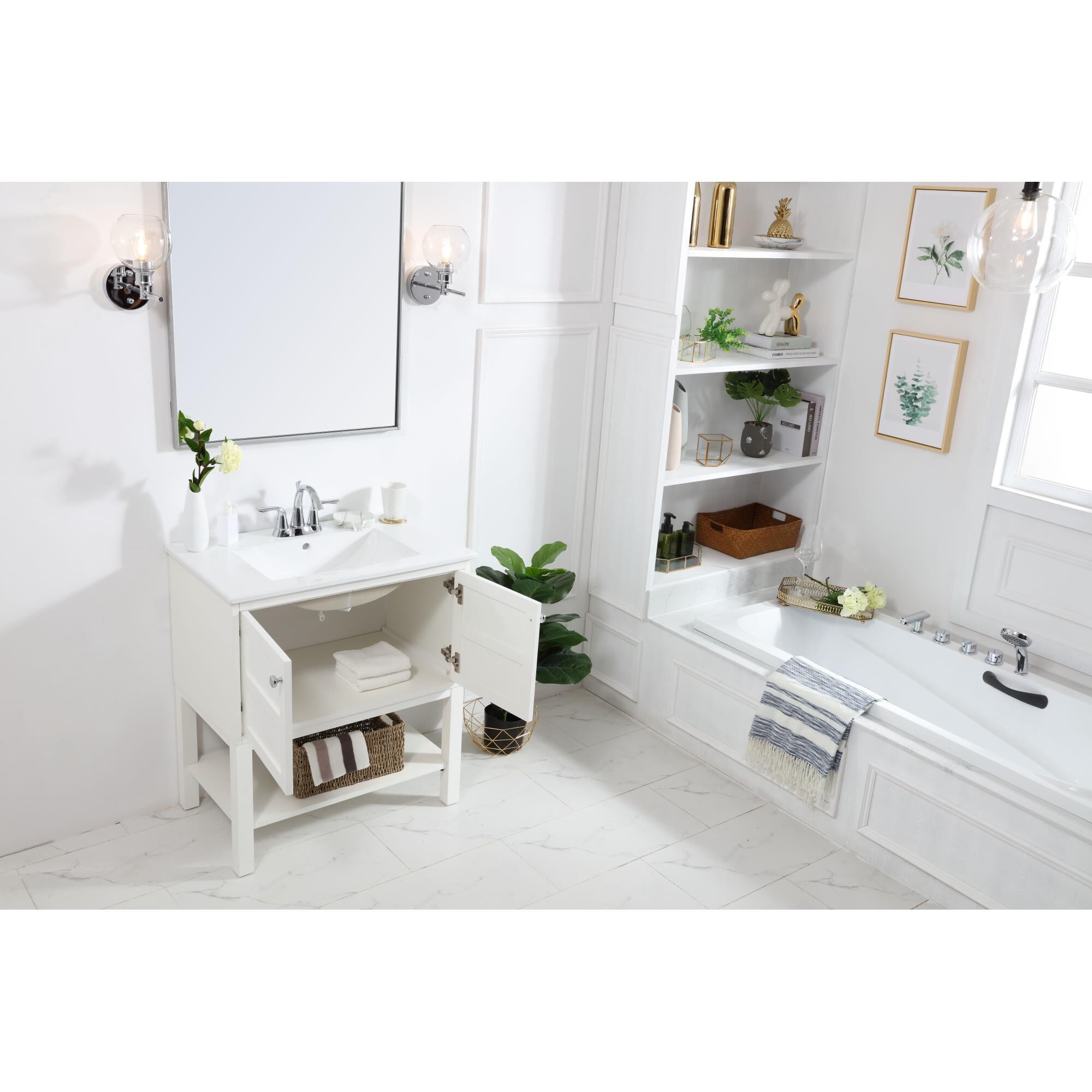 Shown in White finish