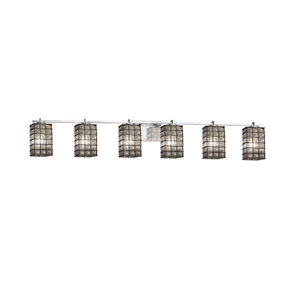 Wire Glass 54 Inch 6 Light Bath Vanity Light by Justice Design Group
