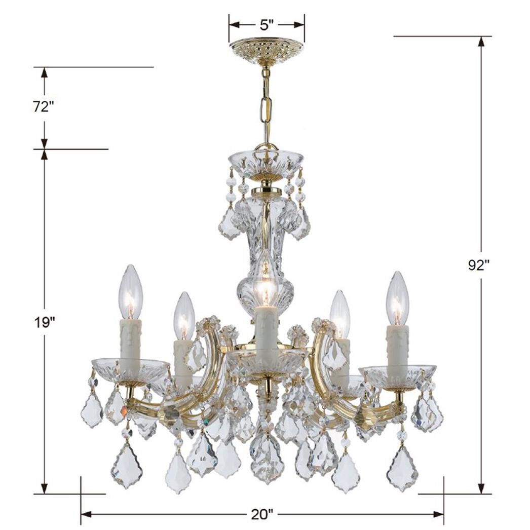 Maria Theresa 20 Inch 5 Light Mini Chandelier by Crystorama