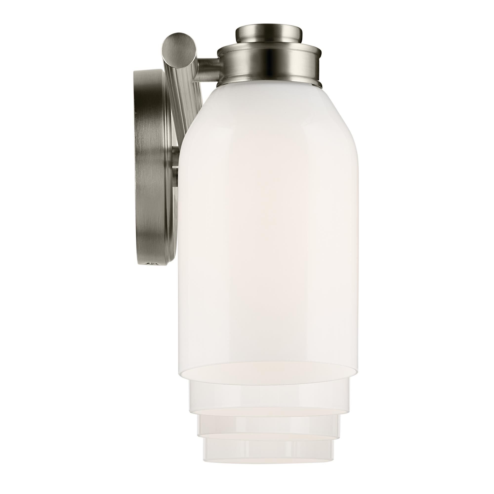 Shown in Brushed Nickel finish and Opal glass