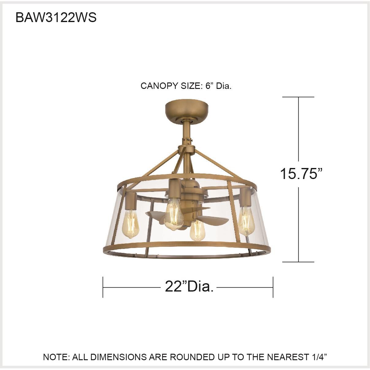 Barlow 22 Inch Chandelier Ceiling Fan by Quoizel