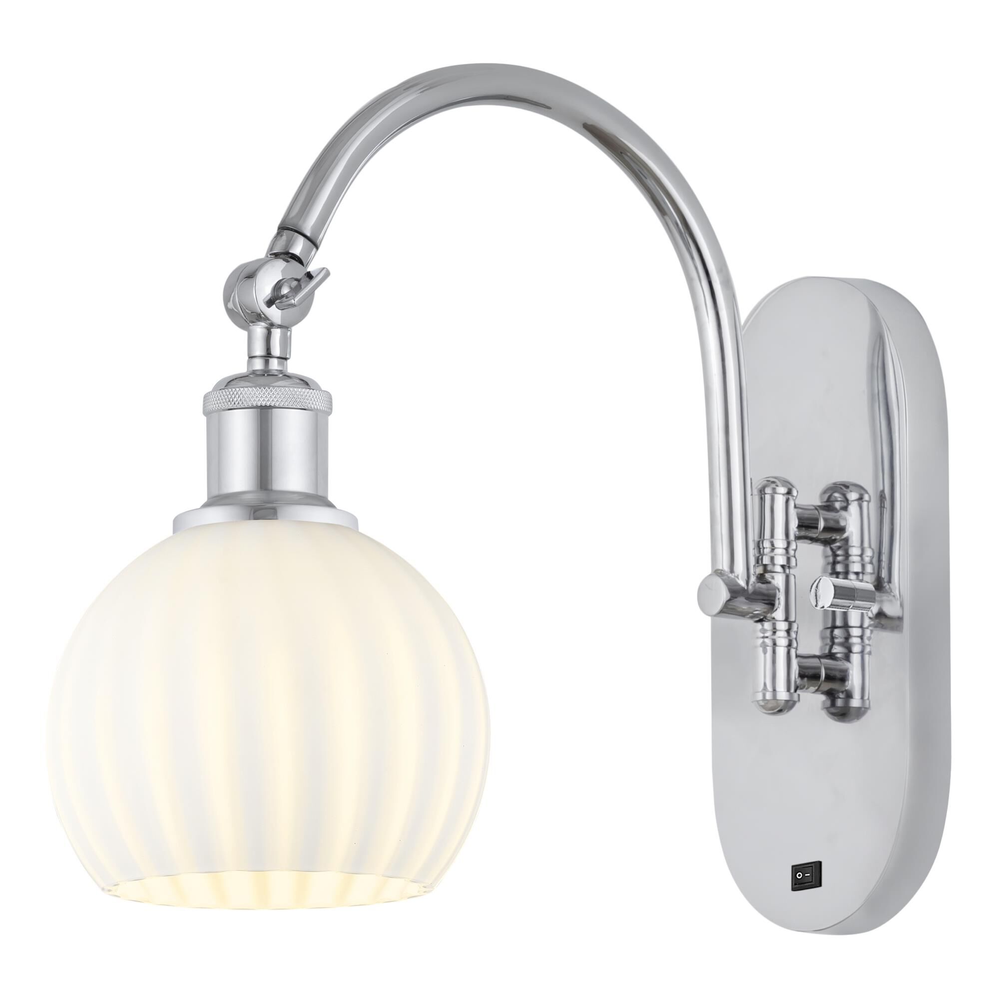 Bruno Marashlian White Venetian 6 Inch Wall Swing Lamp by Innovations Lighting