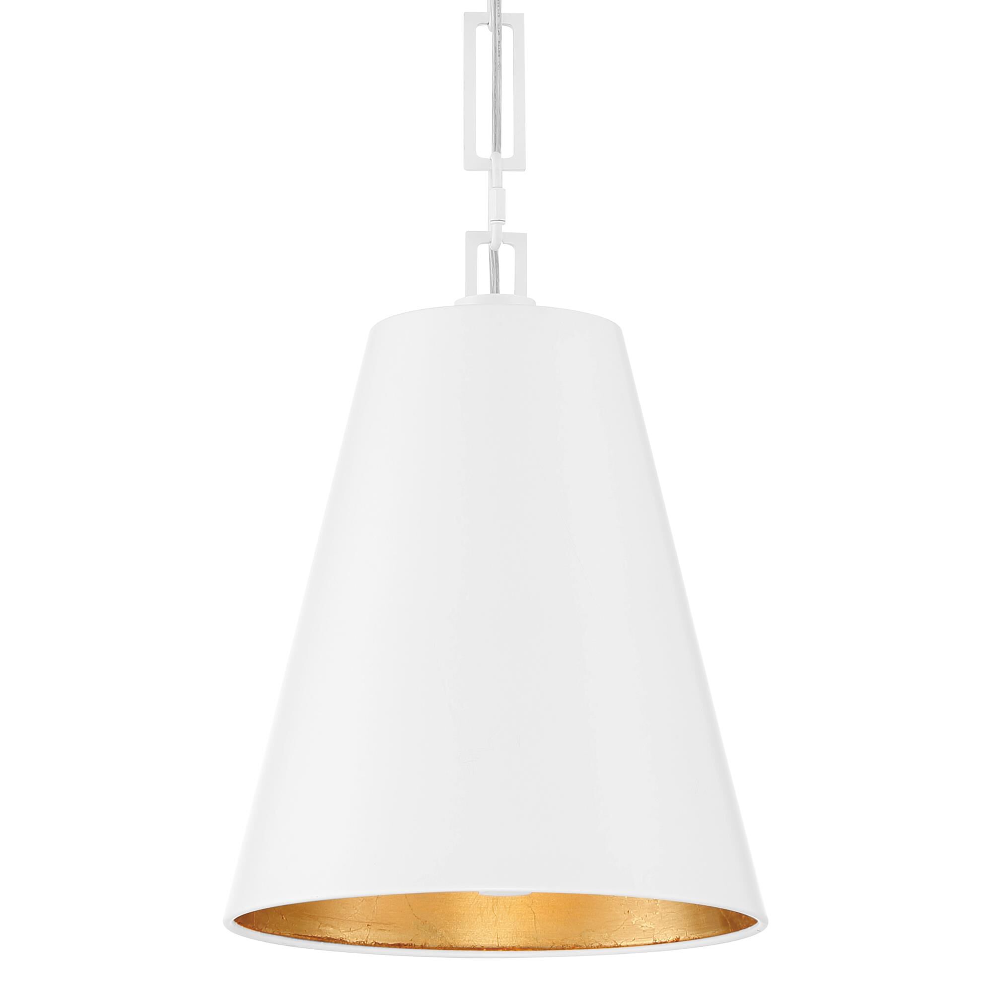 Shown in Matte White + Antique Gold finish and Iron glass and Iron shade