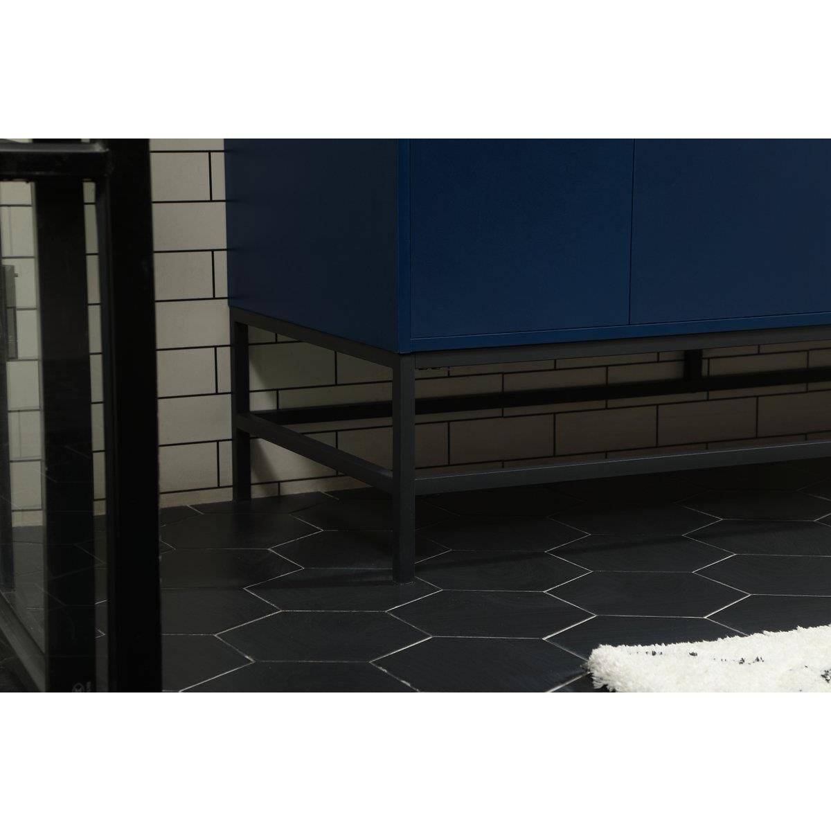 Shown in Blue finish and Without Backsplash accent