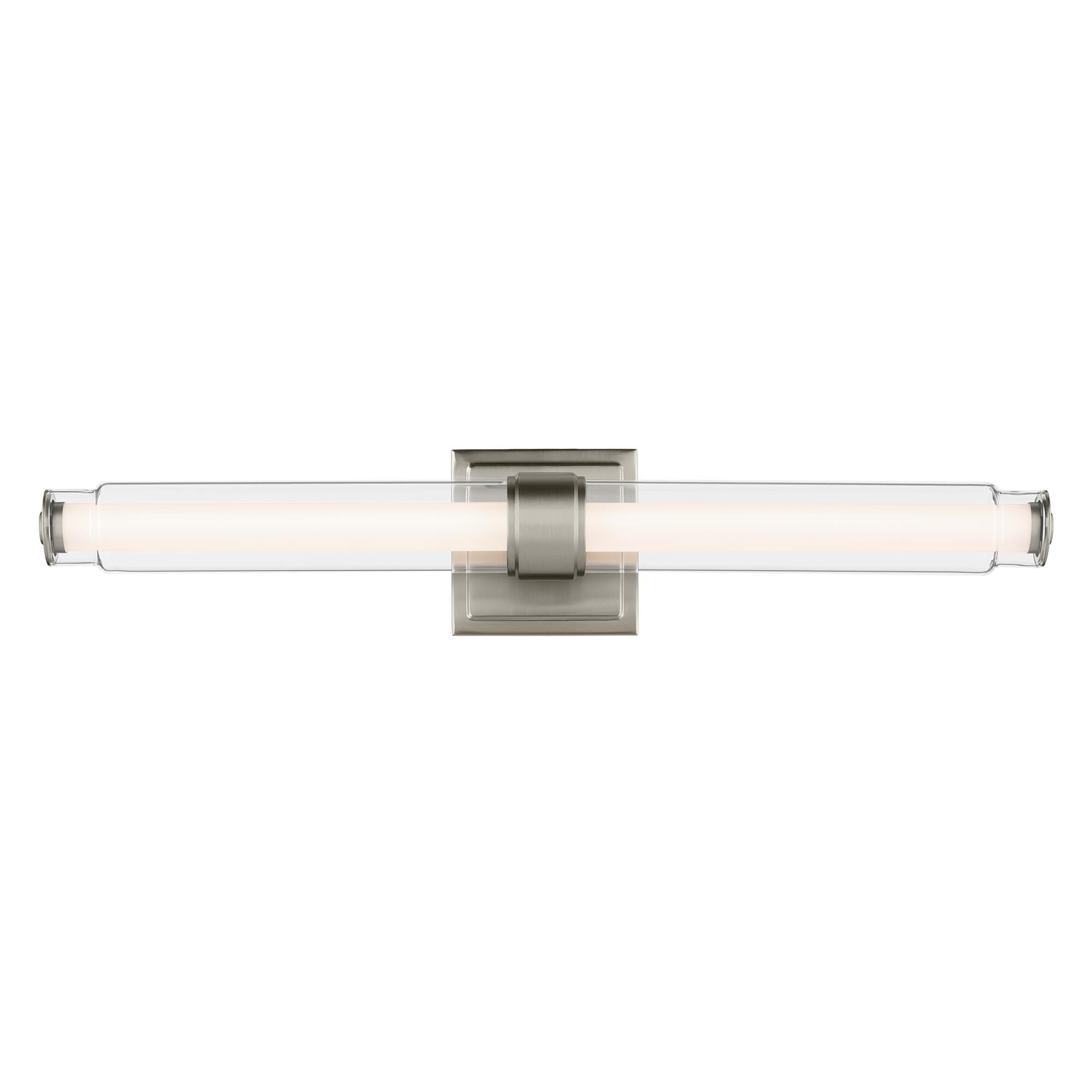 Shown in Brushed Nickel finish and Clear glass