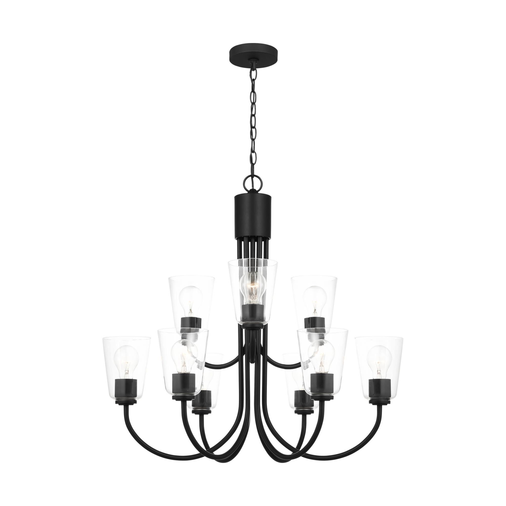 Shown in Midnight Black finish and Clear glass