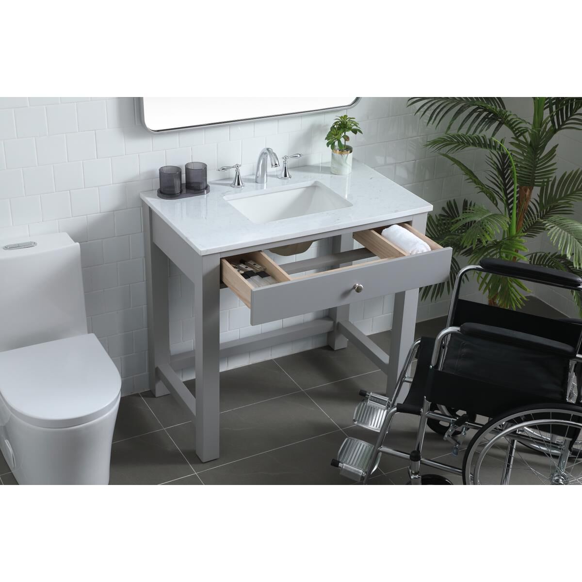 Hudson 36 Inch Bath Vanity by Elegant Decor