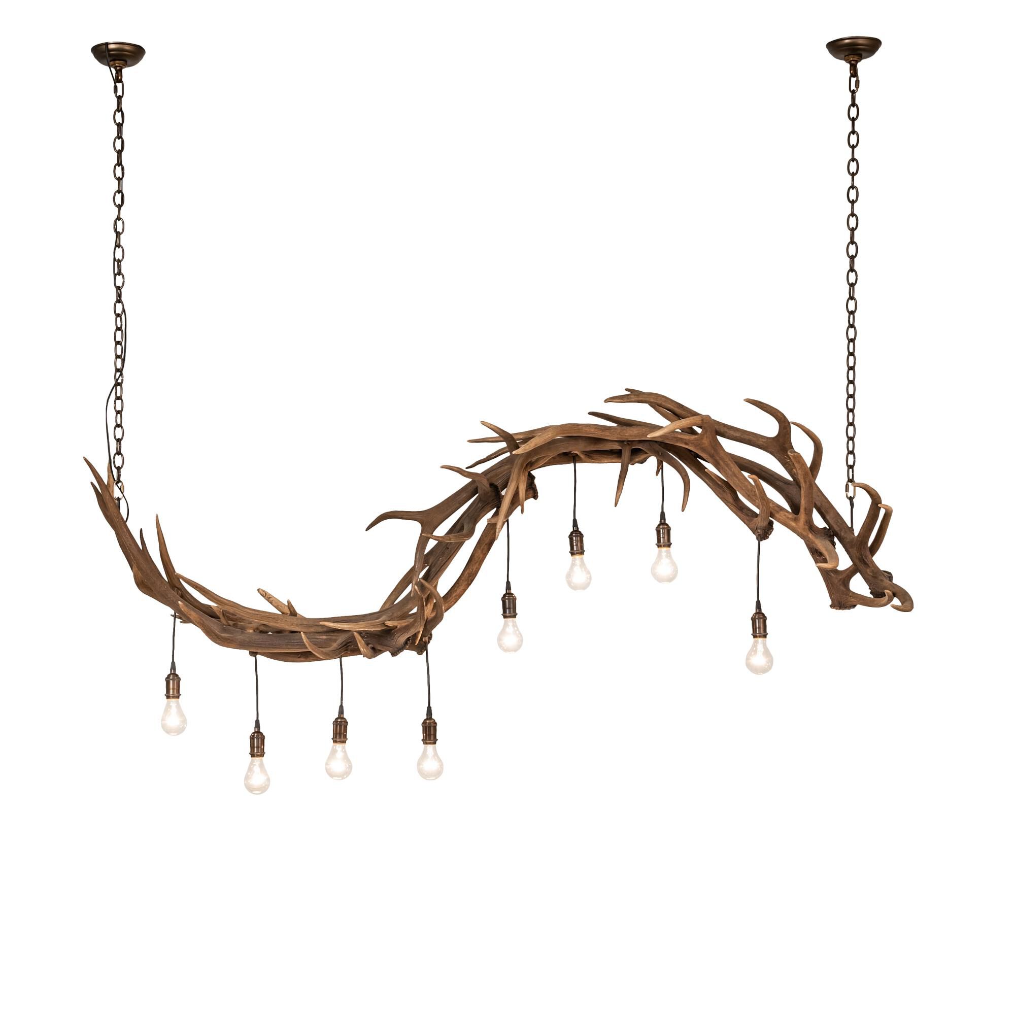 Antlers 74 Inch 8 Light Linear Suspension Light by Meyda Lighting