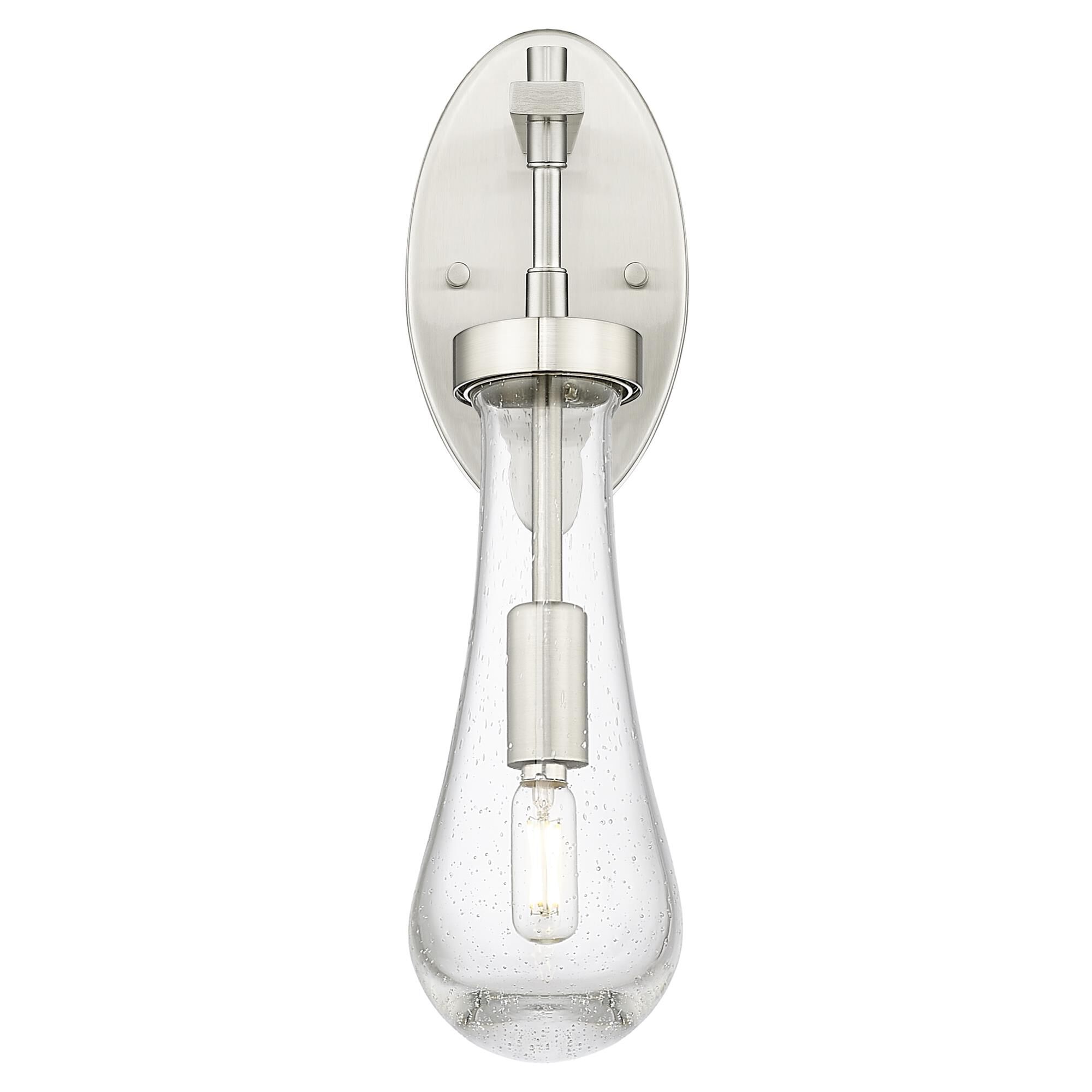 Shown in Satin Nickel finish and Seedy glass