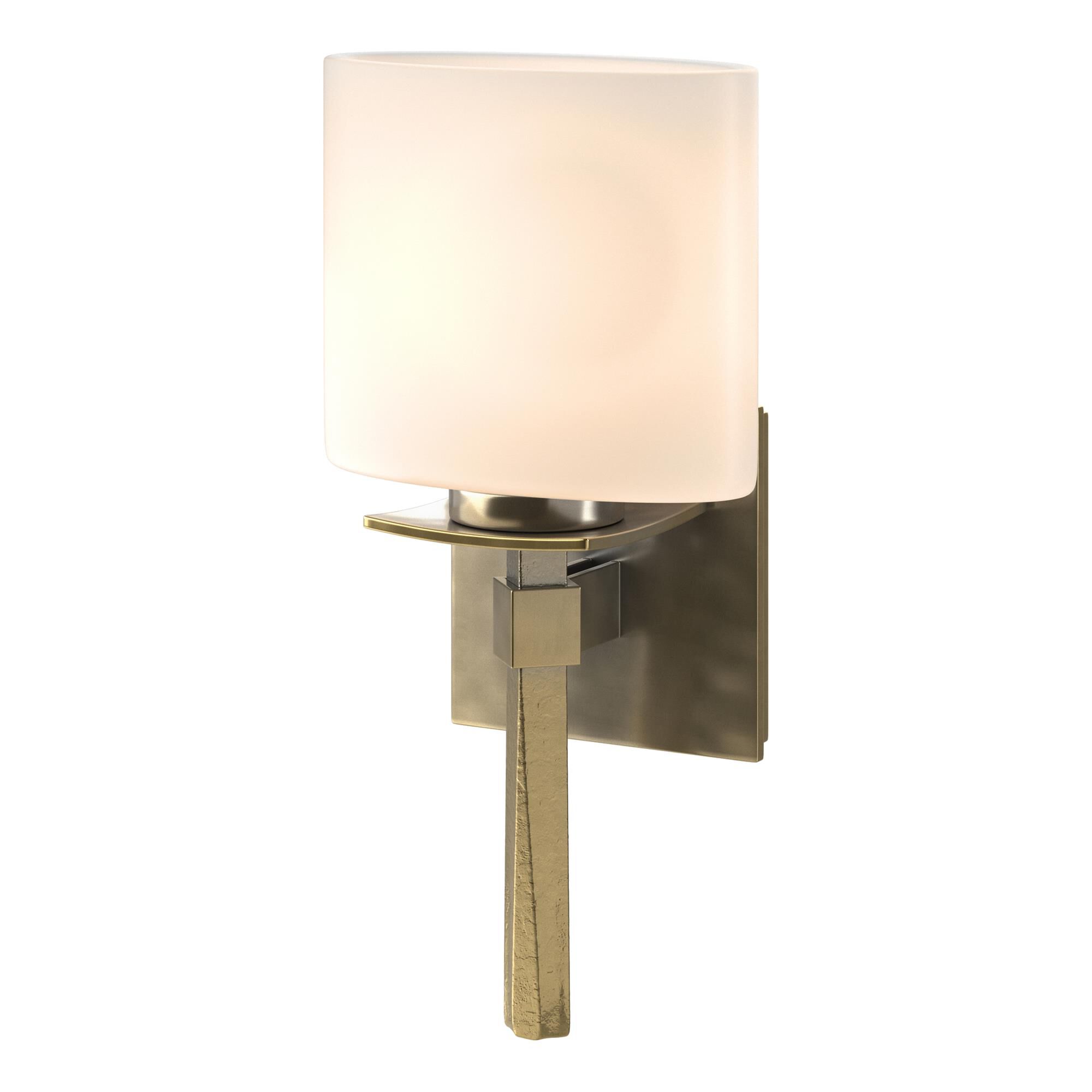 Shown in Modern Brass finish and Opal glass
