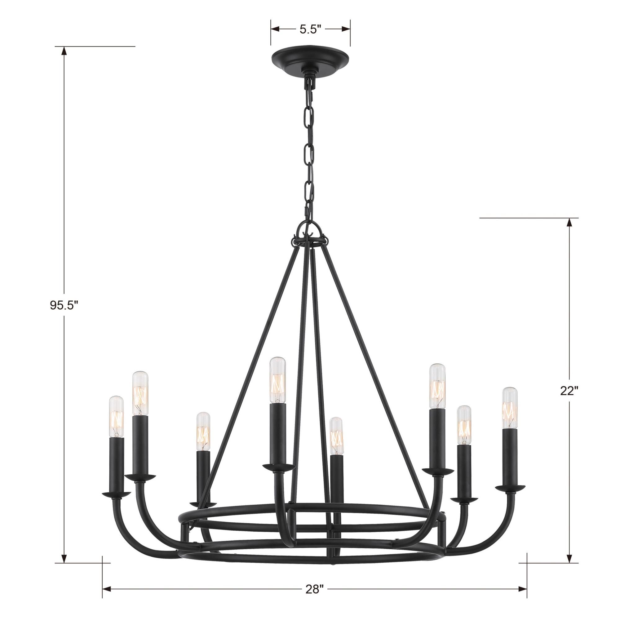 Bailey 28 Inch 8 Light Chandelier by Crystorama