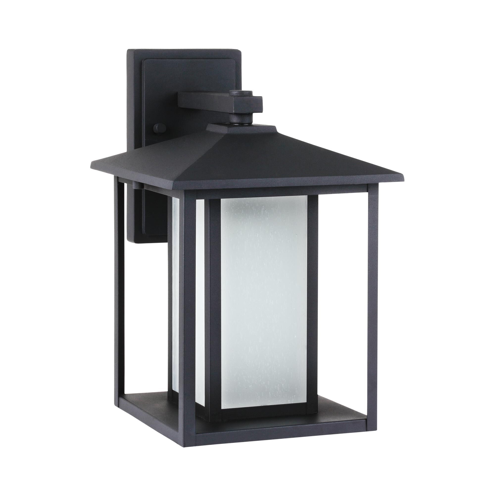 Shown in Black finish and Etched Seeded  Panels glass and Etched Seeded Glass Panels shade