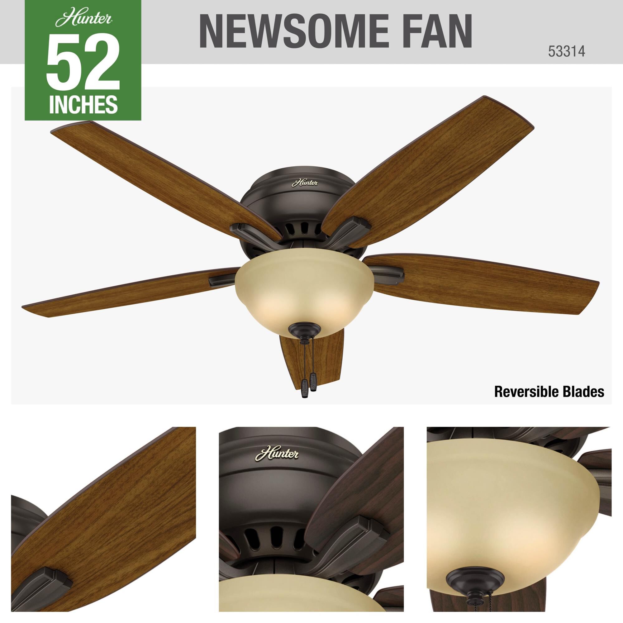 Newsome Flush Mount Fan by Hunter Fan