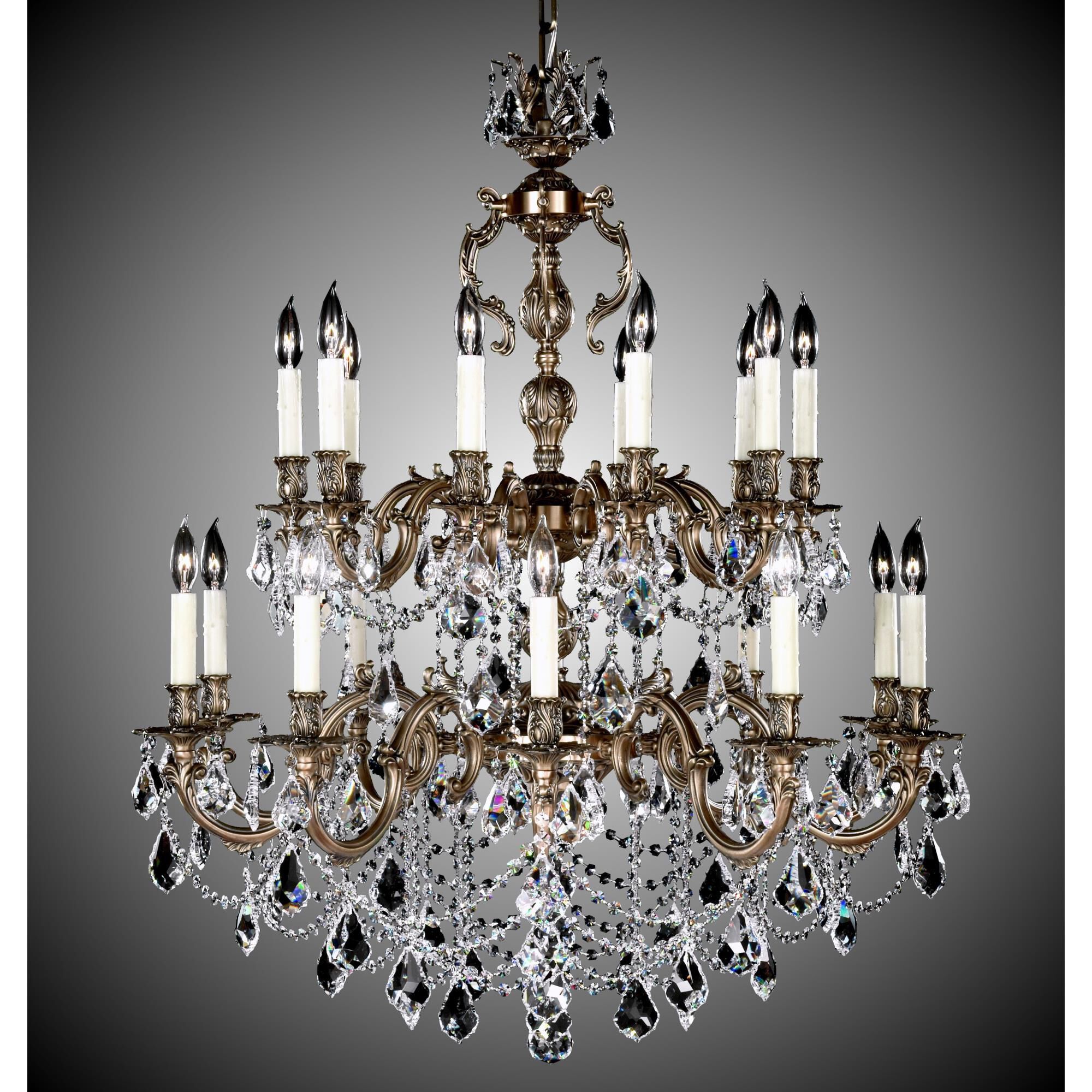 Rosetta 20 Light Chandelier by American Brass and Crystal