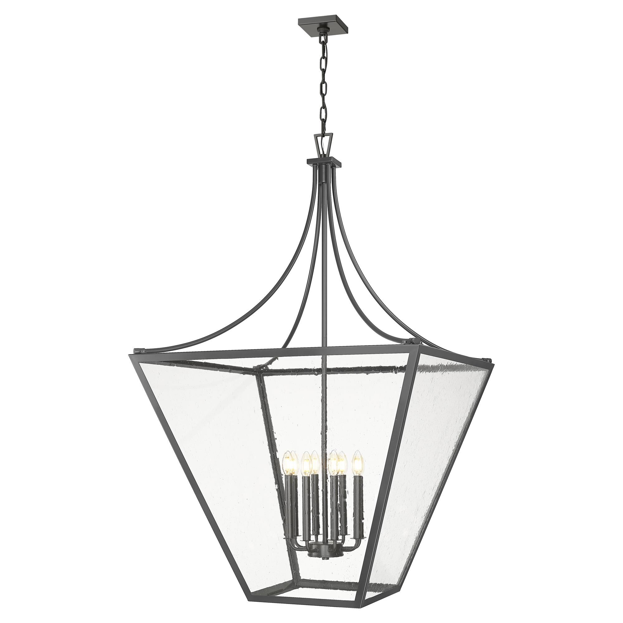 Shown in Iron Ore finish and Clear Seedy glass