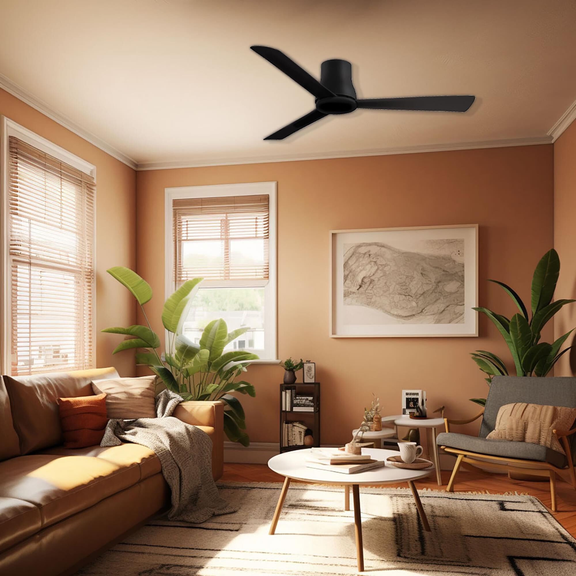 Simple 52 Inch Wet Rated Flush Mount Fan by Minka Aire