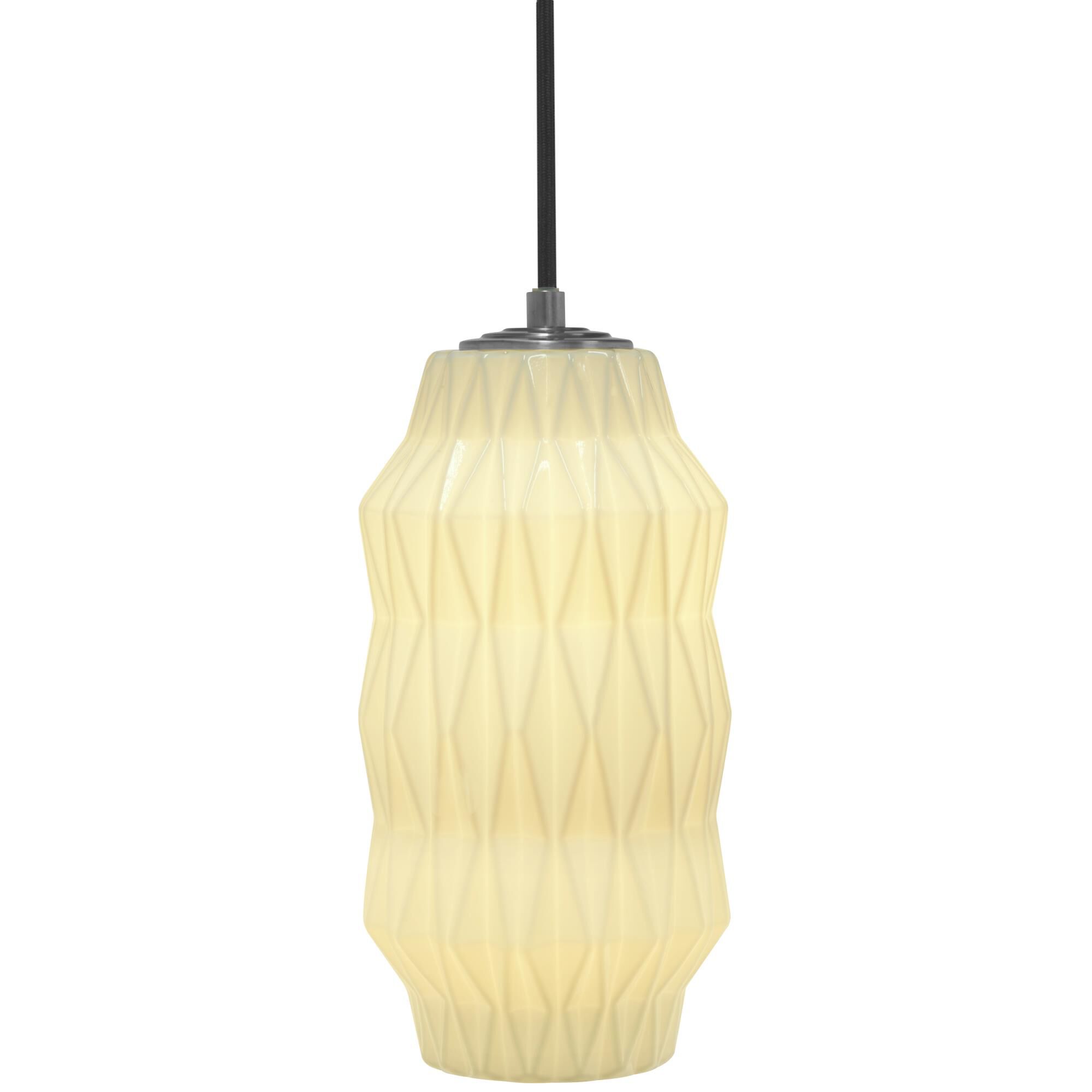 Shown in Gunmetal finish and White glass