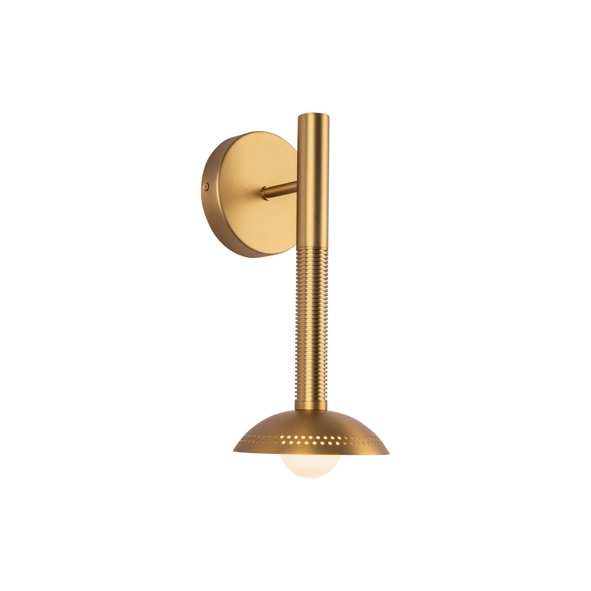 Shown in Brushed Gold finish and Opal glass