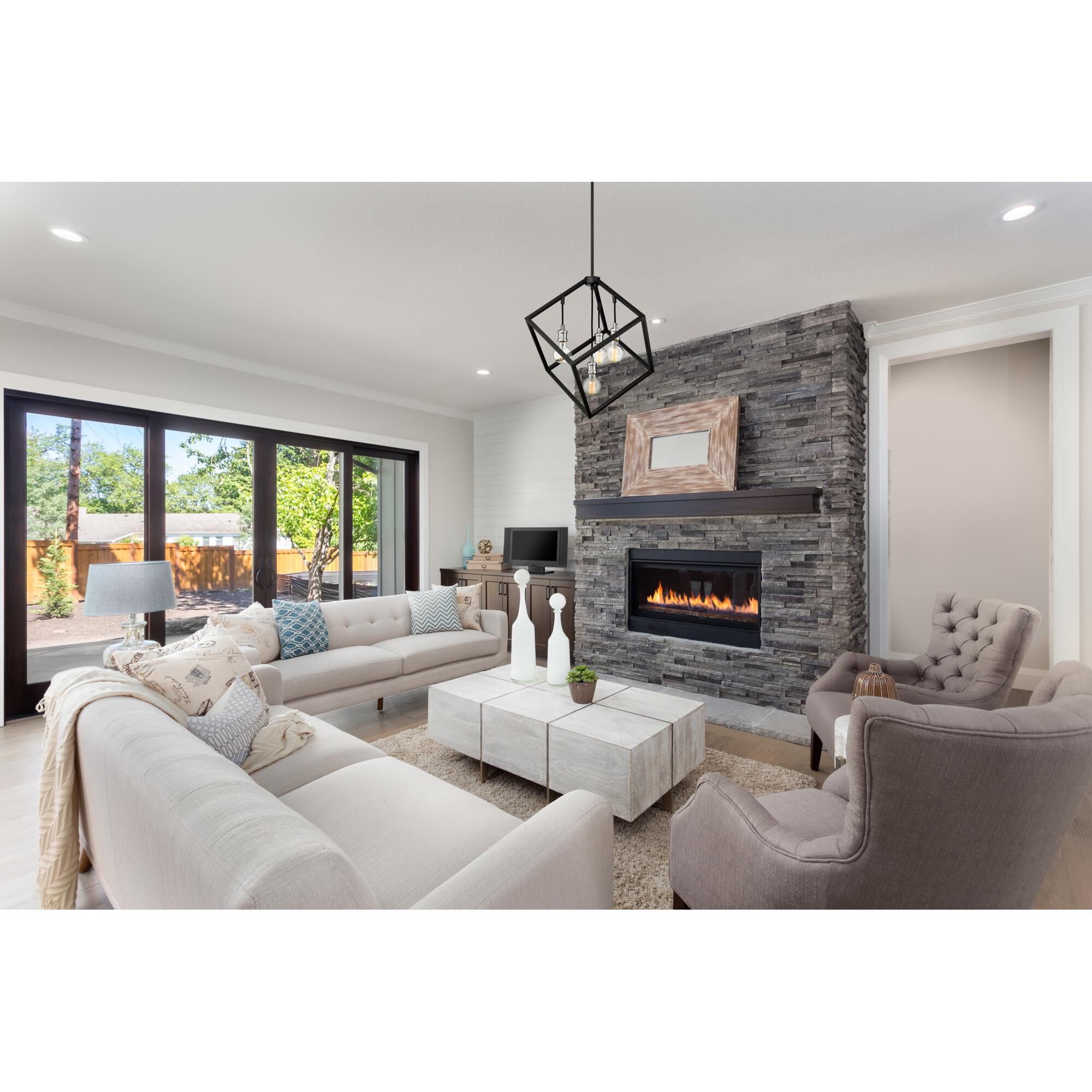 Shown in Matte Black + Brushed Nickel finish and --- glass and --- shade