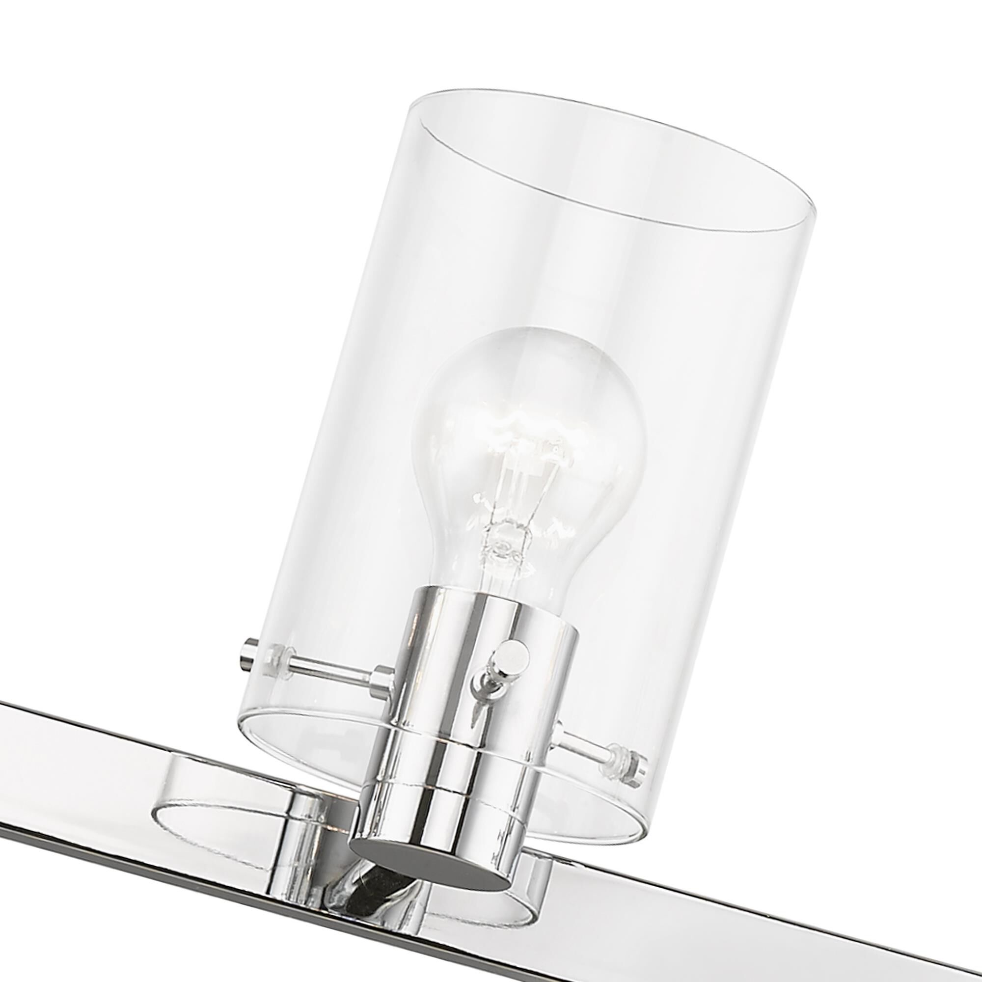 Shown in Polished Chrome finish and Clear glass