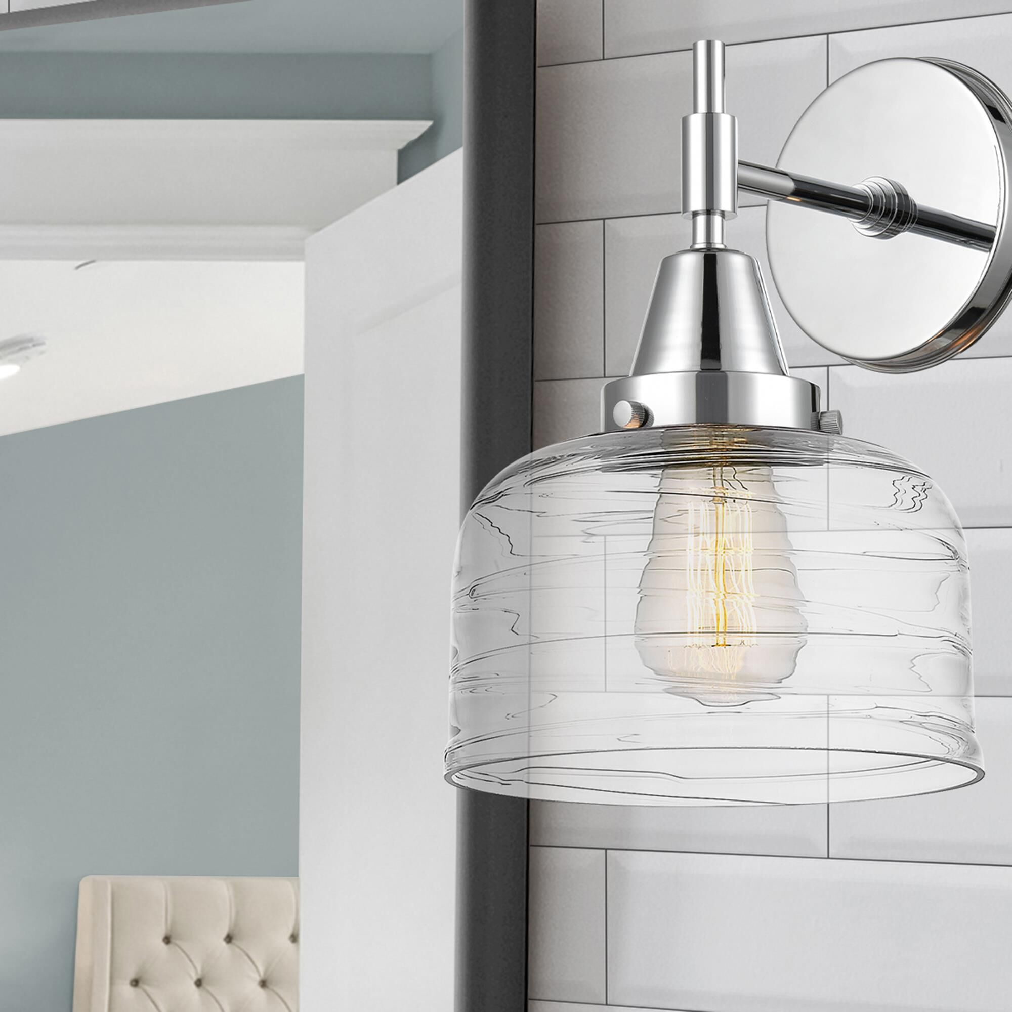 Shown in Polished Chrome finish and Clear glass