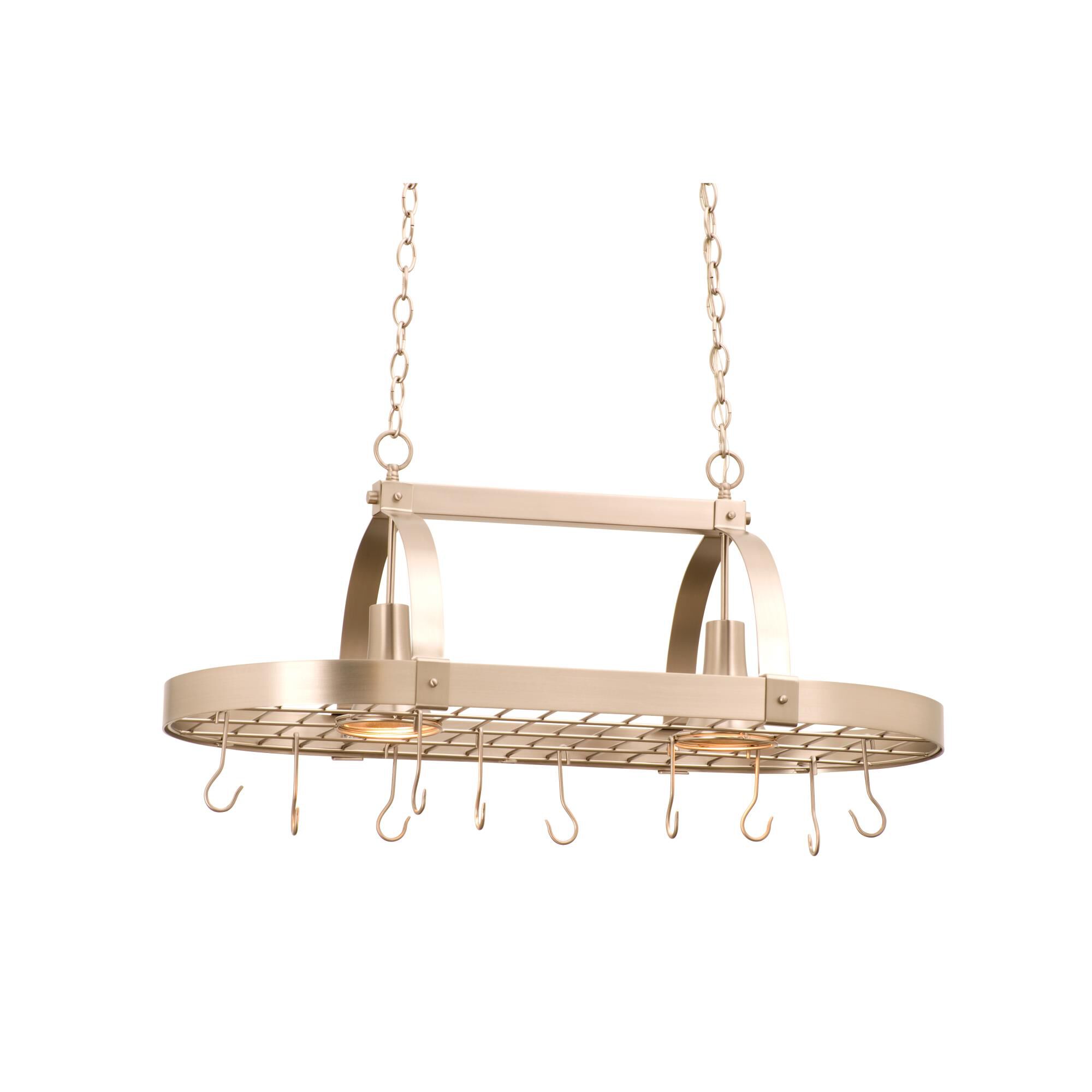 Contemporary 36 Inch 2 Light Lighted Pot Rack by Kalco Lighting